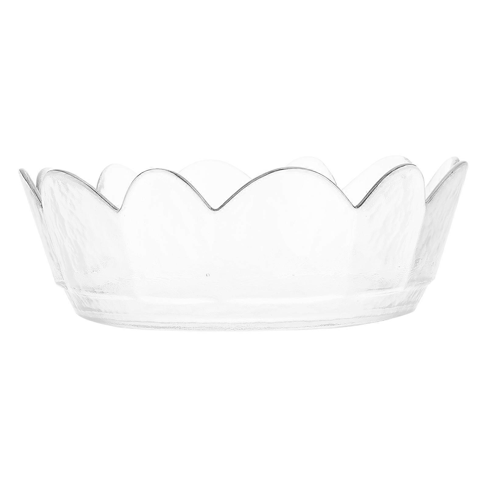 1pc Irregular Transparent Glass Bowl Delicate Salad Bowl