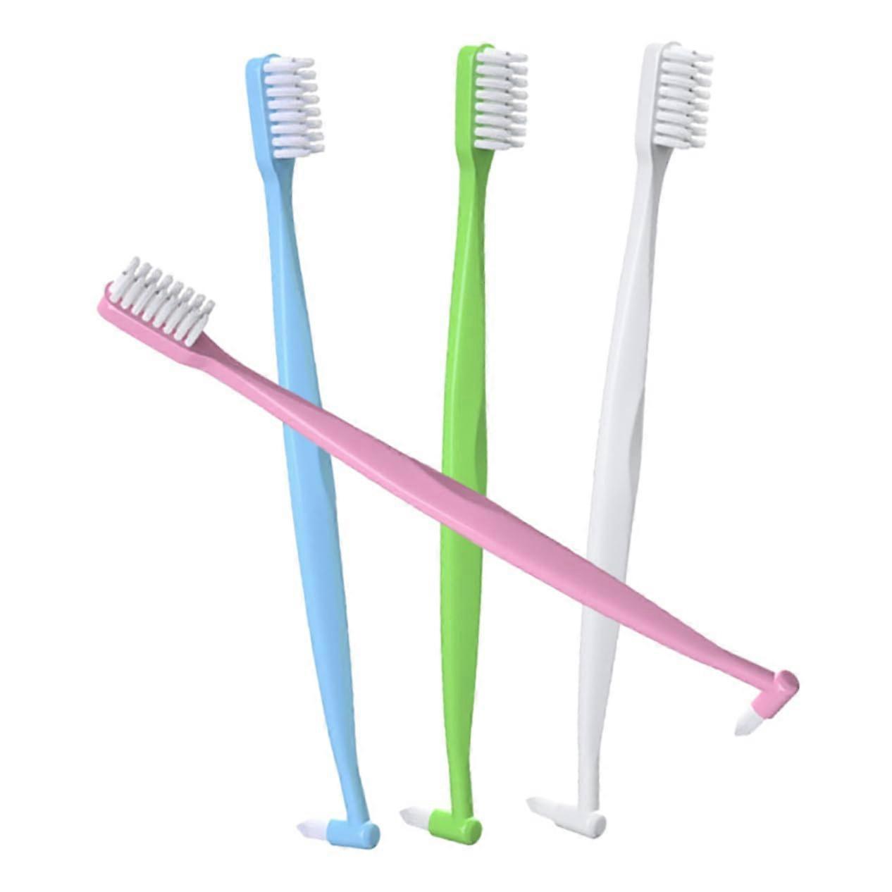 Pack of 4 DoubleSided Toothbrush Manual Conical Toothbrushes Detail Cleaning