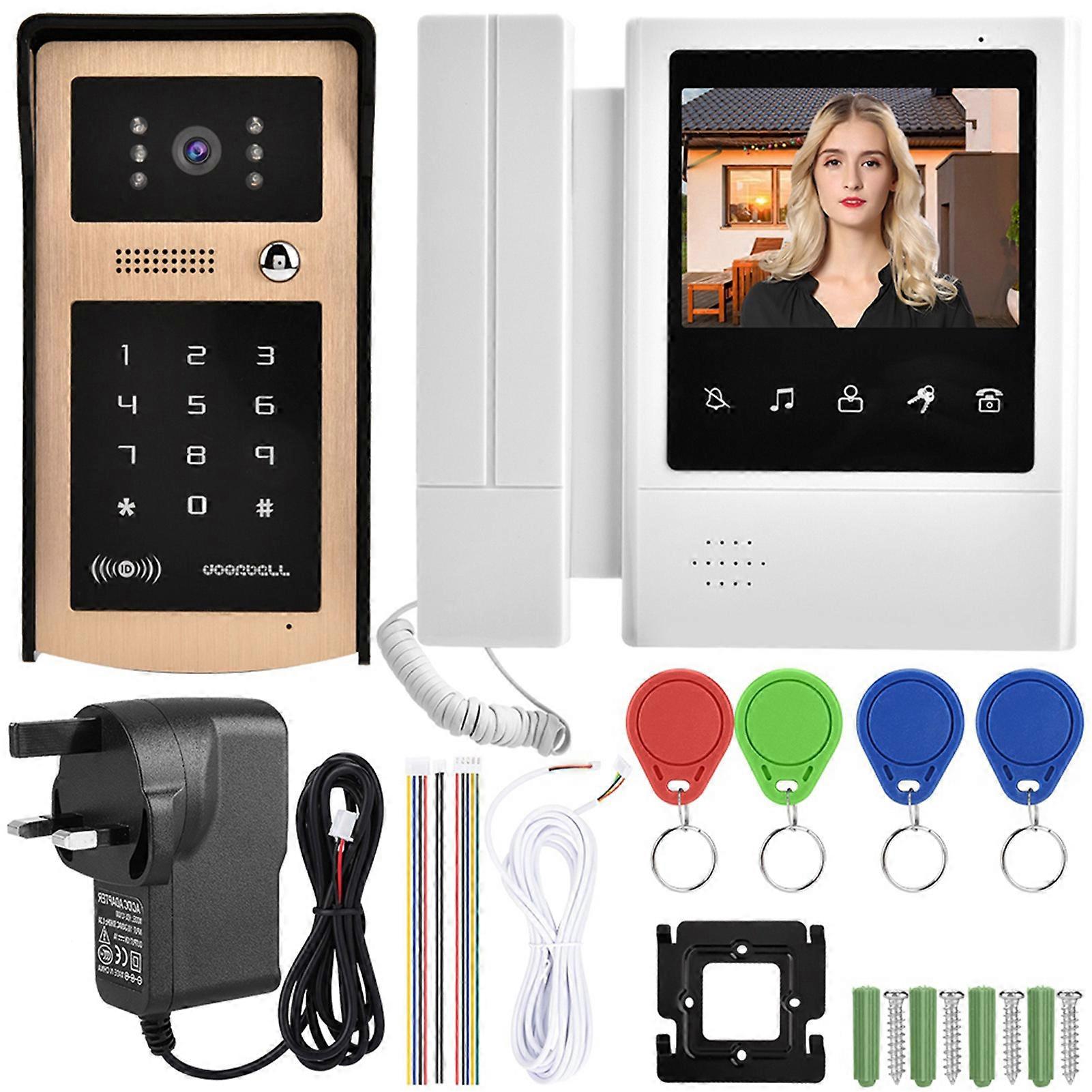4.3 Inch Color LCD Touch Video Camera Doorbell Intercom Entry System