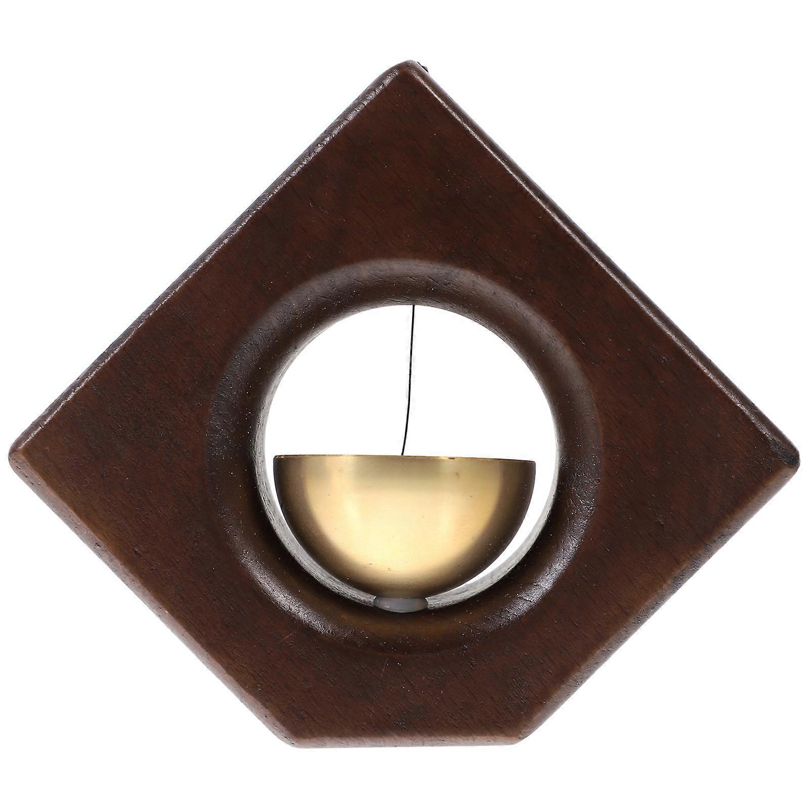 Japanese Style Wooden Shopkeepers Bell, Retro Magnetic Doorbell for Home or Store Entry Decoration, Copper and Wood Sound Chime