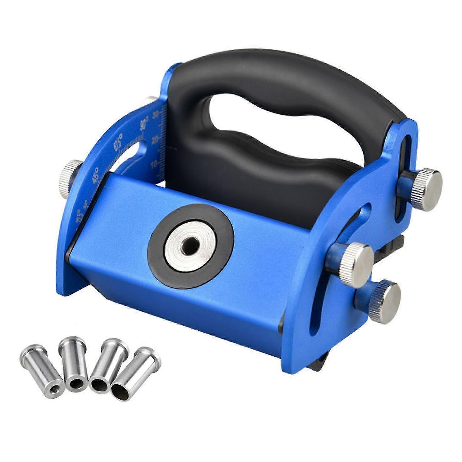 Blue Aluminum Alloy Woodworking Oblique Hole Locator Punch Tool - Precision Guide for Accurate Drilling and Carpentry