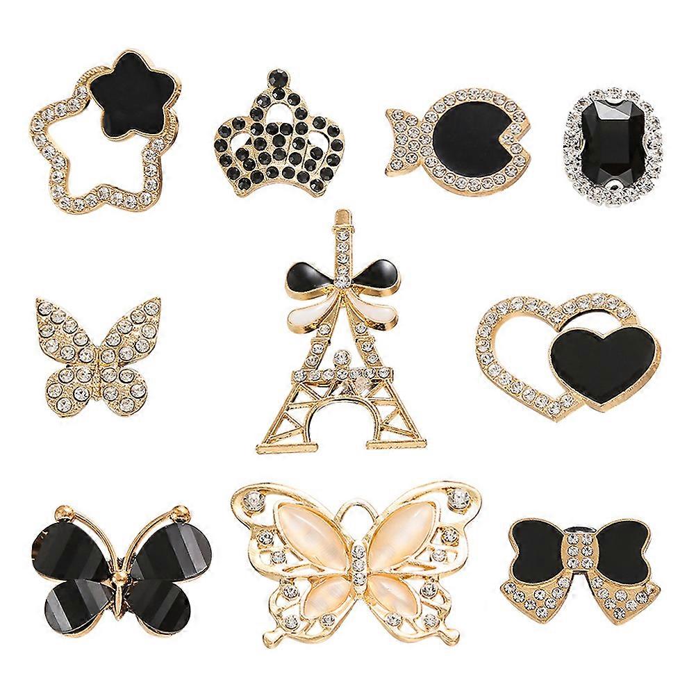 Alloy Shoes Accessory Bow Heart Shape Design for Halloween Treats 10Pcs