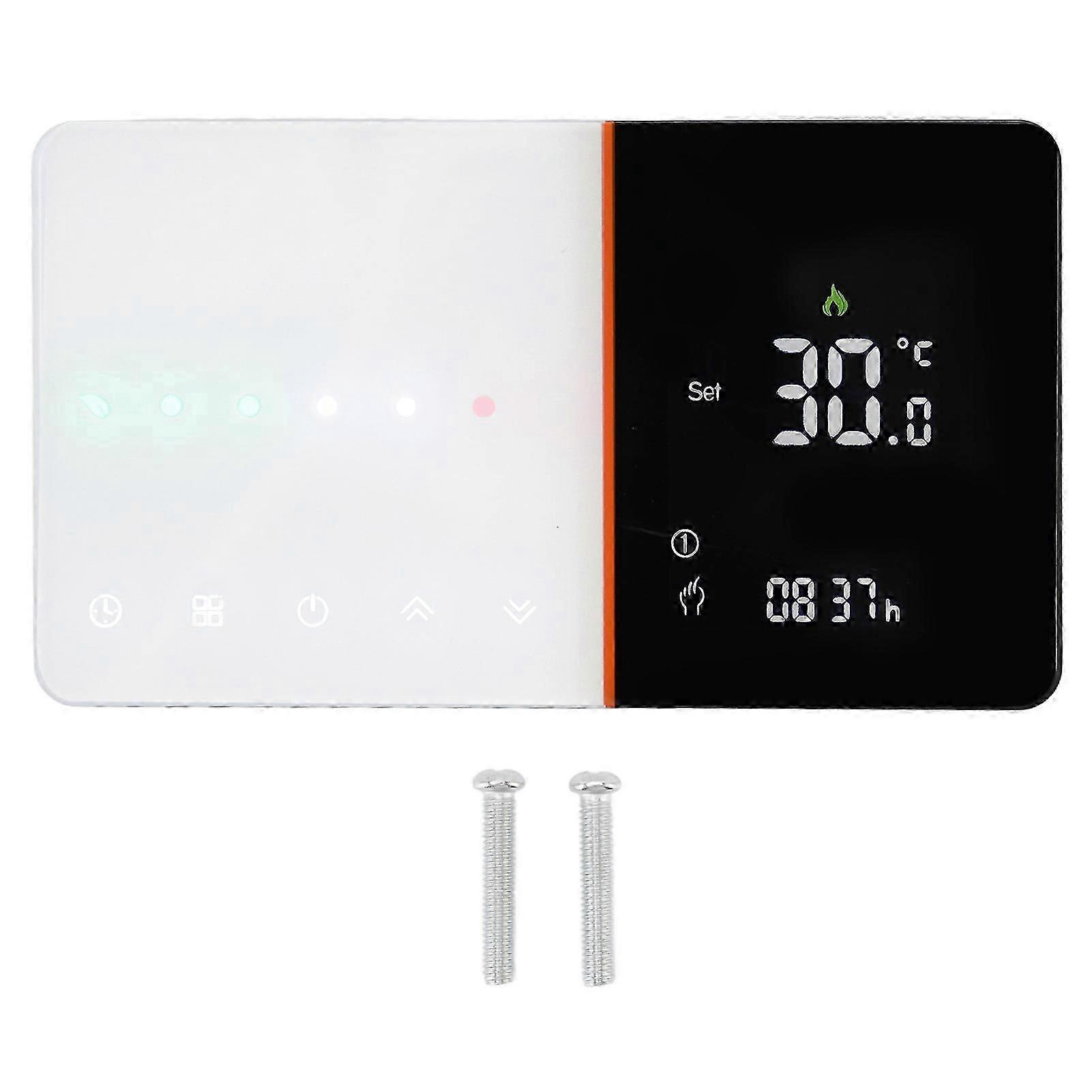 Wifi Smart Thermostat Programmable with Temperature Humidity PM2.5 Detection Voice Control AC 95240V White for Gas Boiler