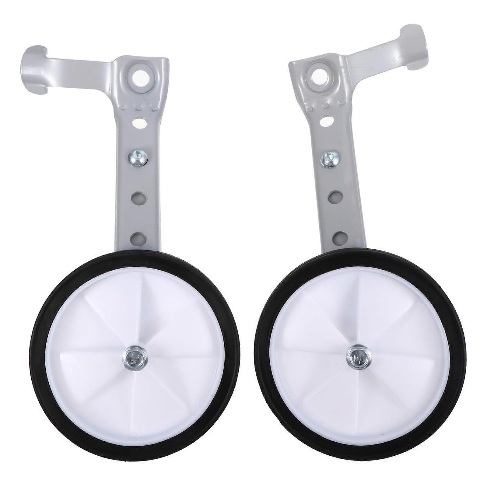 Training wheels, stable wheel, bicycle support, balance wheels, adjustable stabilizer, mounted auxiliary training for children. As shown.