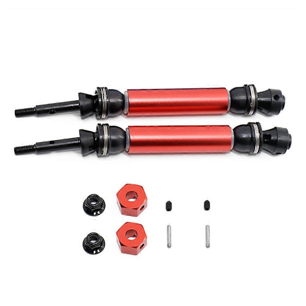 2 Pieces Metal Rear Drive Shaft CVD for 1/10 Slash Stampede Hoss VXL 2WD RC Car Upgrade Parts, Red Ref: 9700