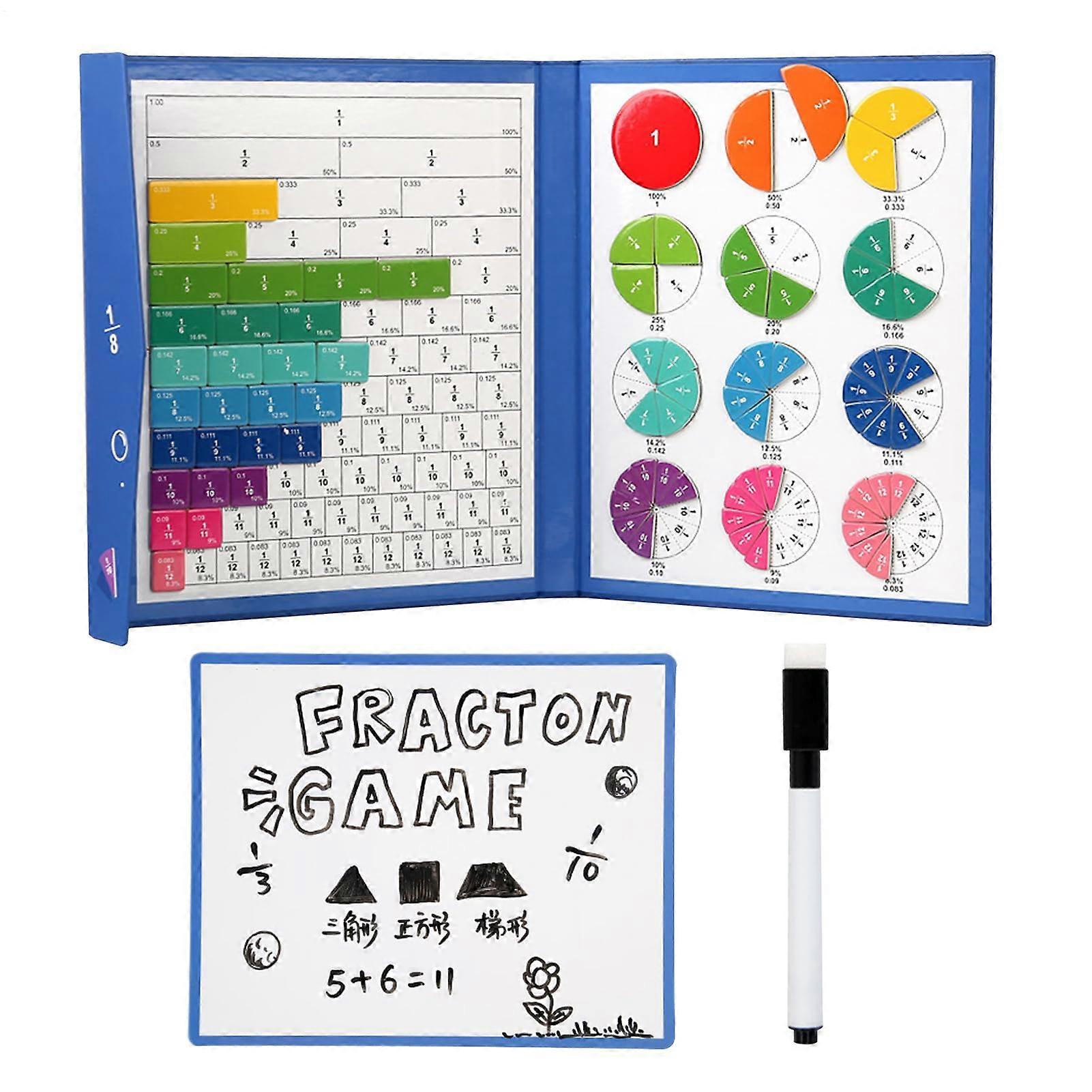 Magnetic Fraction Learning Math Toy for Kids | Multi-Purpose Fraction Circles Demonstrator | Teaching Resources for Elementary School
