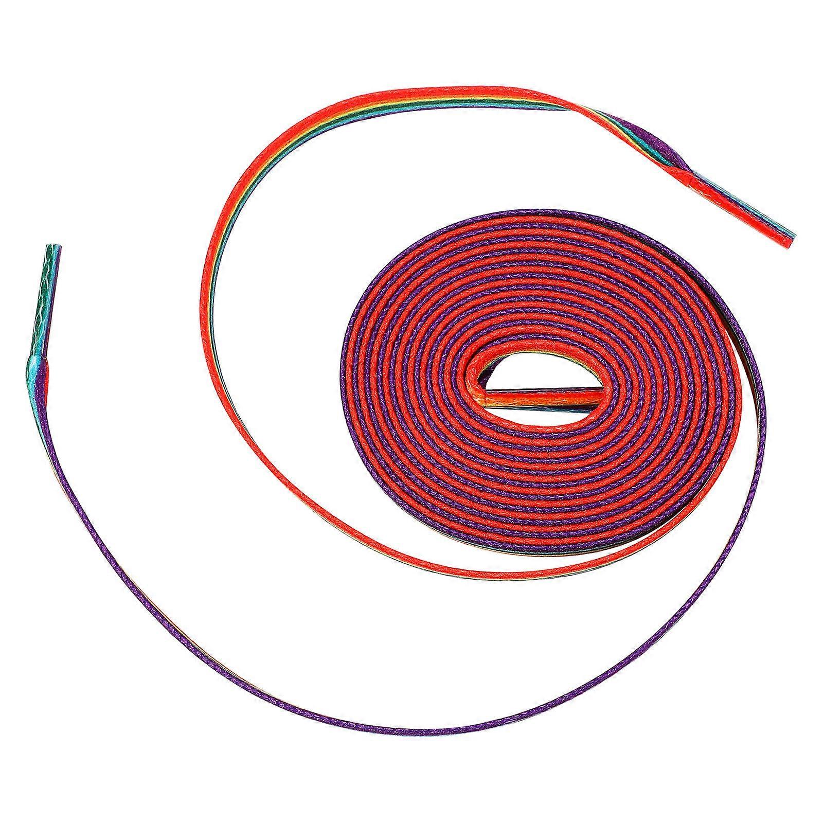 Colorful Fashion Sneaker Shoe Laces Happyyami Pair Polyester Flat Rainbow Color Daily Use 1Pair