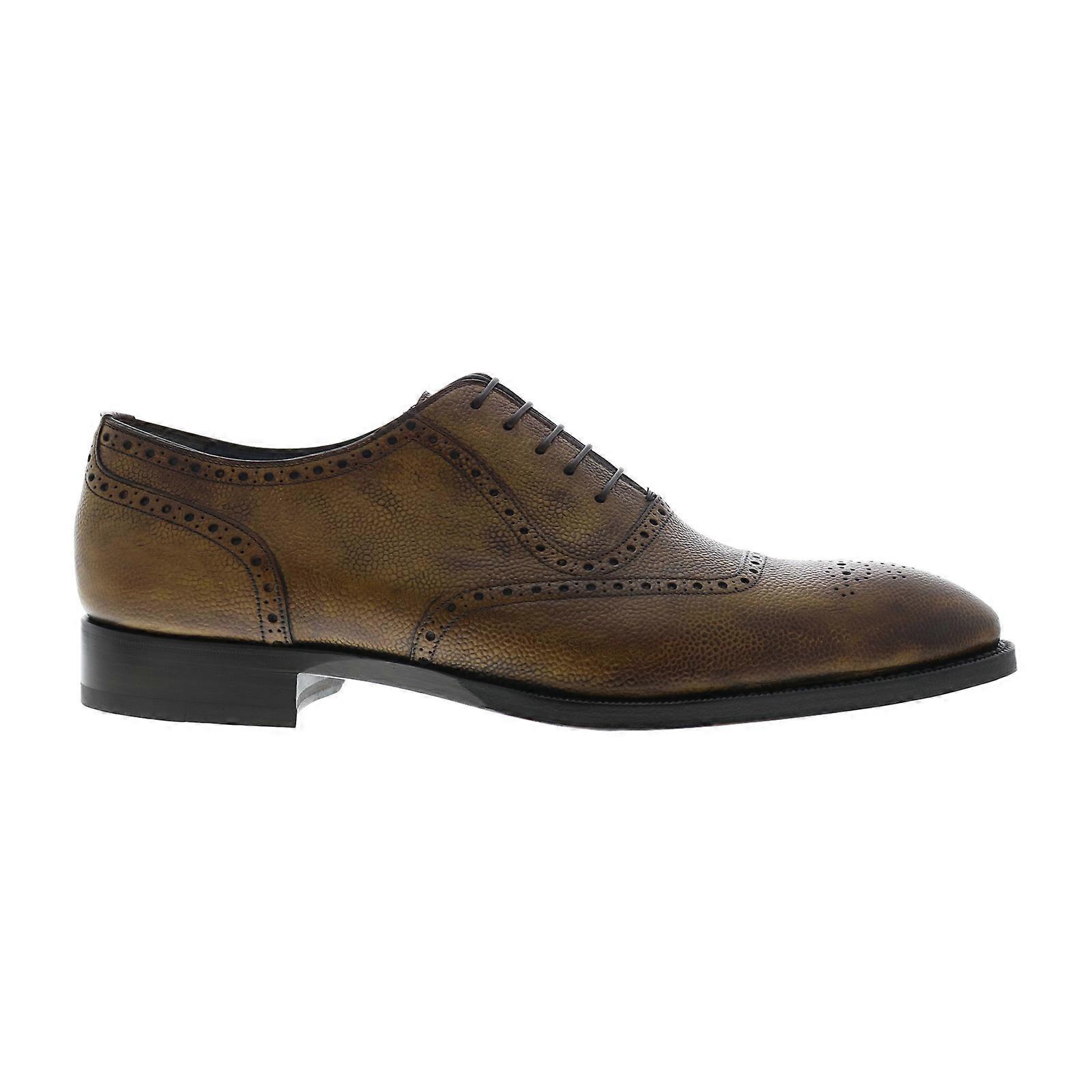 Di Bianco Adult Mens Sorrento Pebble Grain Wingtip & Brogue Oxfords & Lace Ups