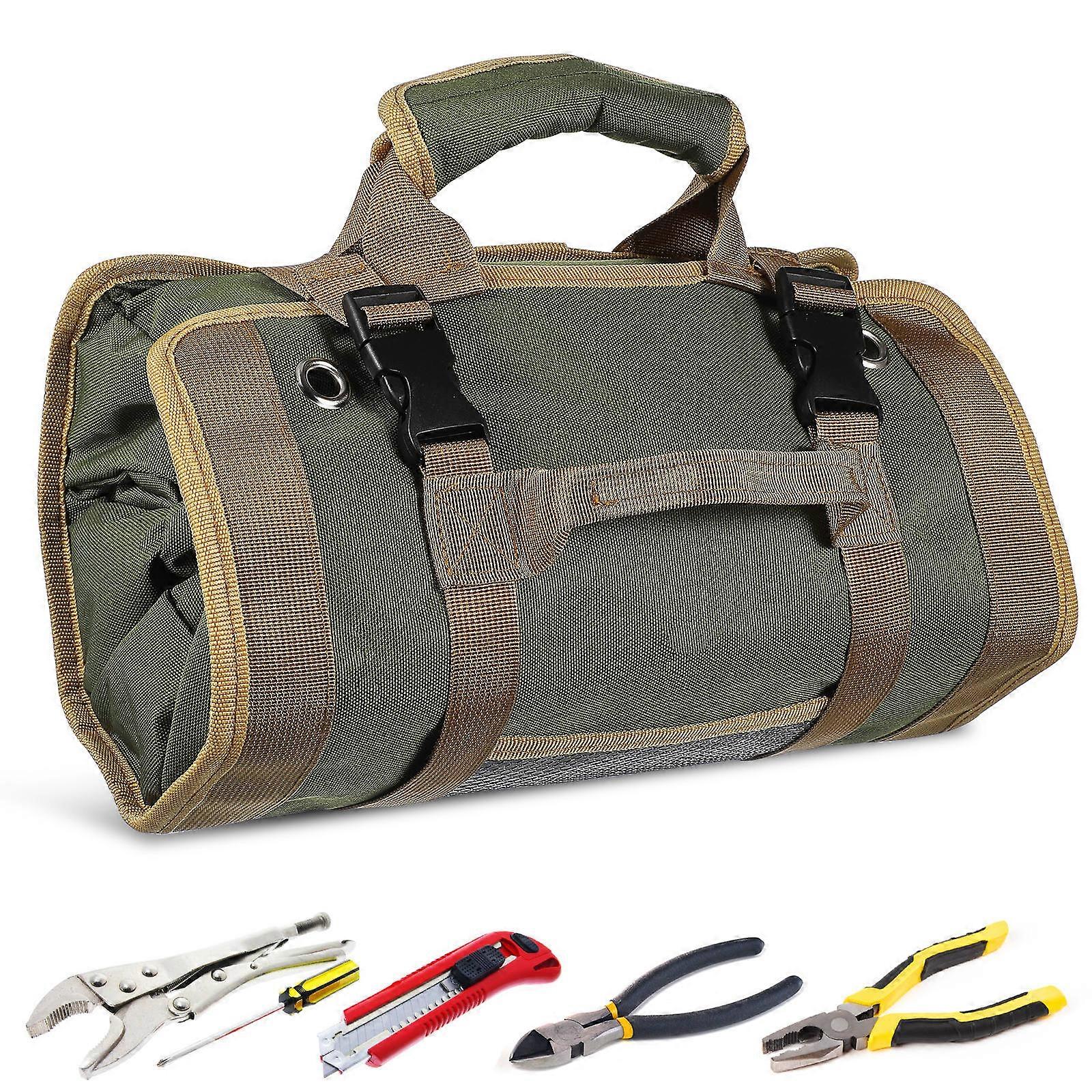 Portable Tool Bag Tool Roll Organizer Construction Sites Hardware Tools Oxford Cloth Hook-and-Loop Closure 50.00X32.00X2.00CM 1Pcs