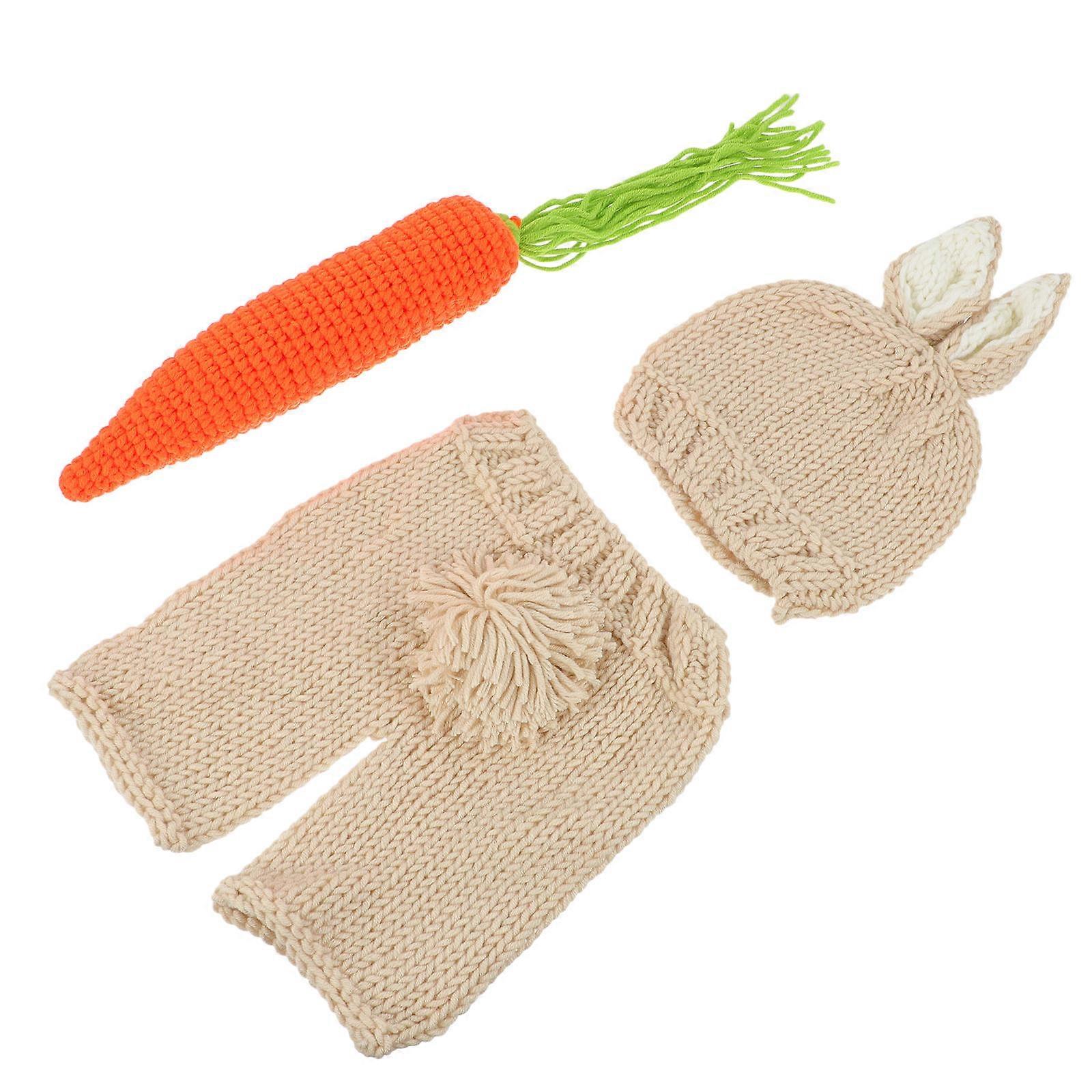 Easter Carrot Costume Woolen Knit Hat and Pants Photography Prop Lightweight Durable Accessory for Photo Sessions