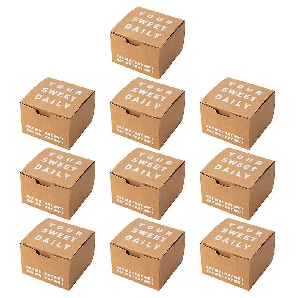 Bakery Boxes Kraft Paper Boxes Small Box For Sweets 3.93x3.93x2.75in Cookies Storage 10Pcs