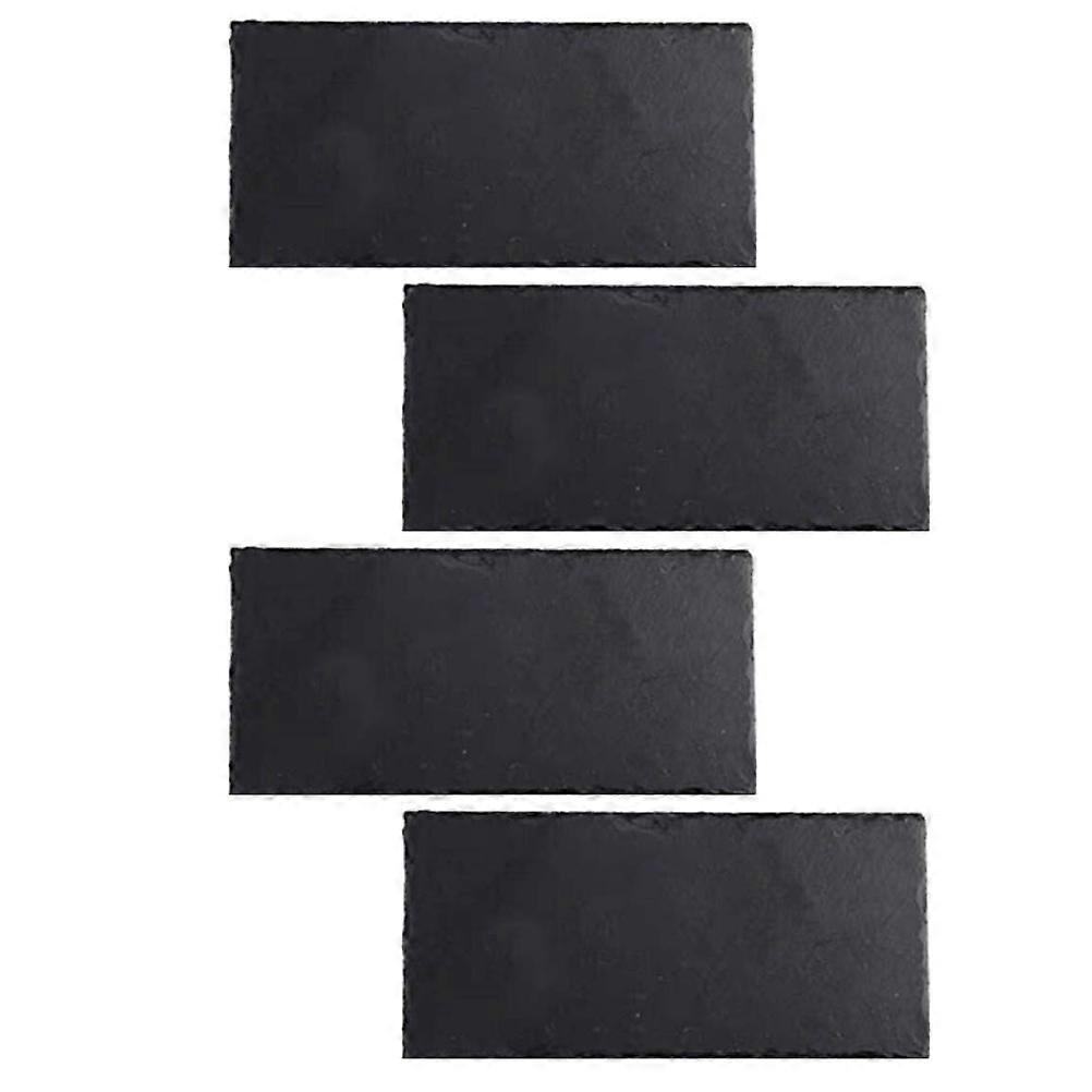 Sushi Dishes For Diners Black 4Pcs Rectangle Plates Easy to Clean Elegant and Simple Design