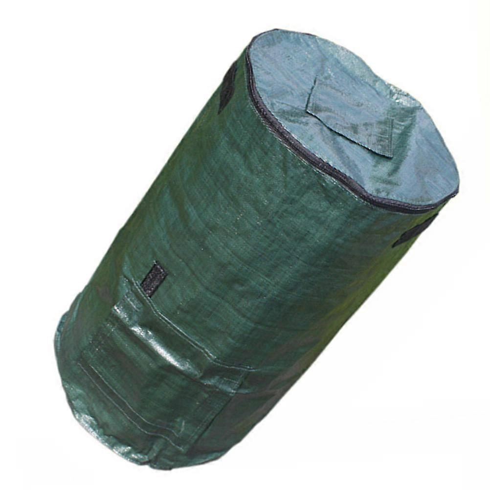 Portable Garden Leaf Trash Bag for Storing with Cover Environmentally Friendly PE Material Green Color 58L