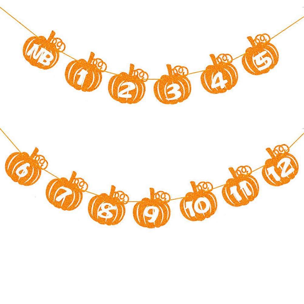 Orange Birthday Banner for Decor Made of Paper Wood Great for Party Decorations and Photo Props 1 Set