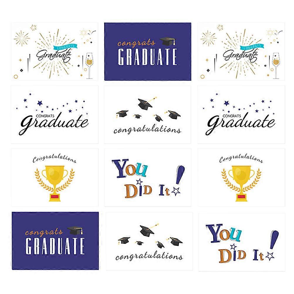 Graduation Celebration Grad Greeting Card Mixed Style 15X10CM Blessing 12Set