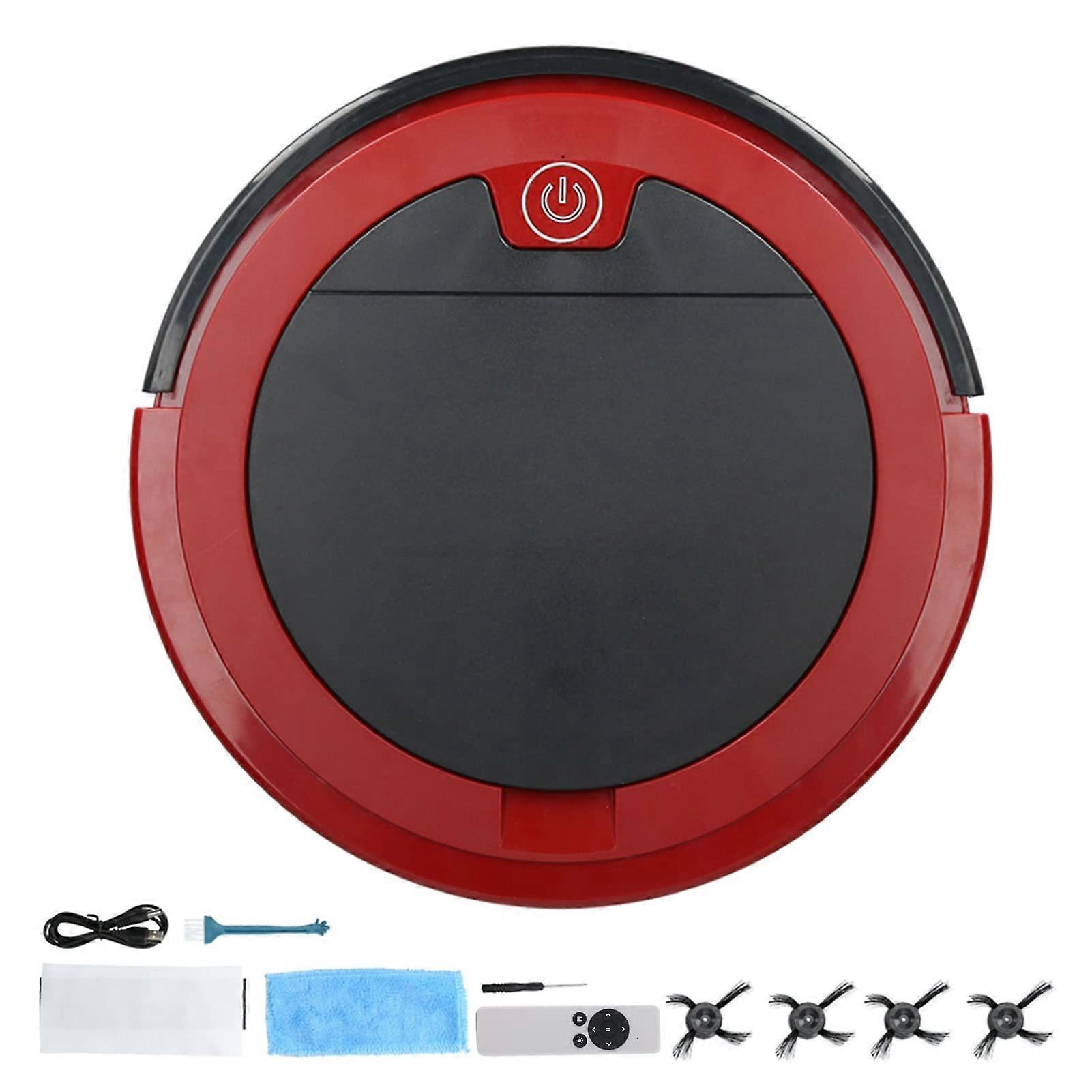 ABS Floor Mop 44X35X7 Intelligent Remote Control USB Rechargeable Floor Vacuum Cleaner Robot Vacuum Cleaner DC 5V Red