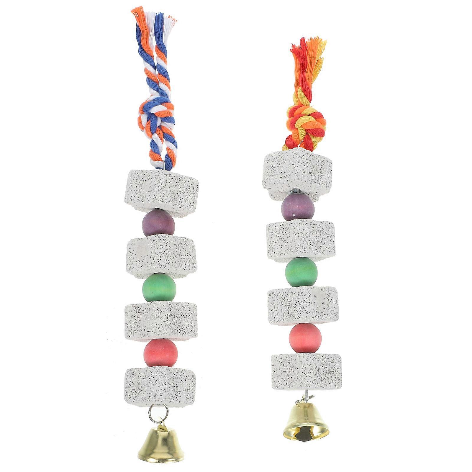 Parakeet Beak Stone Bird Chew Toys Mineral Block Daily Use For Macaw 21.00x4.00x4.00CM 2Pcs