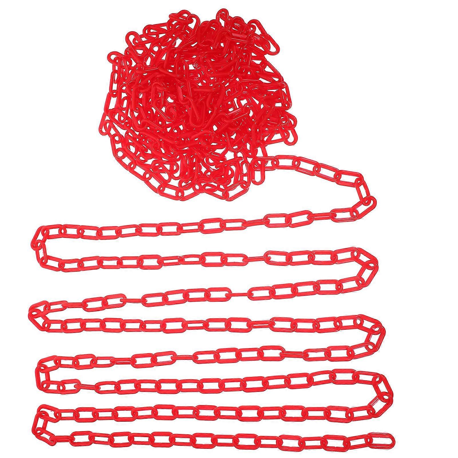 Caution Security Chain Crowd Control Chain Red 10m For Road Cones Pillars No Parking Signs Outdoor Safety 1Pcs
