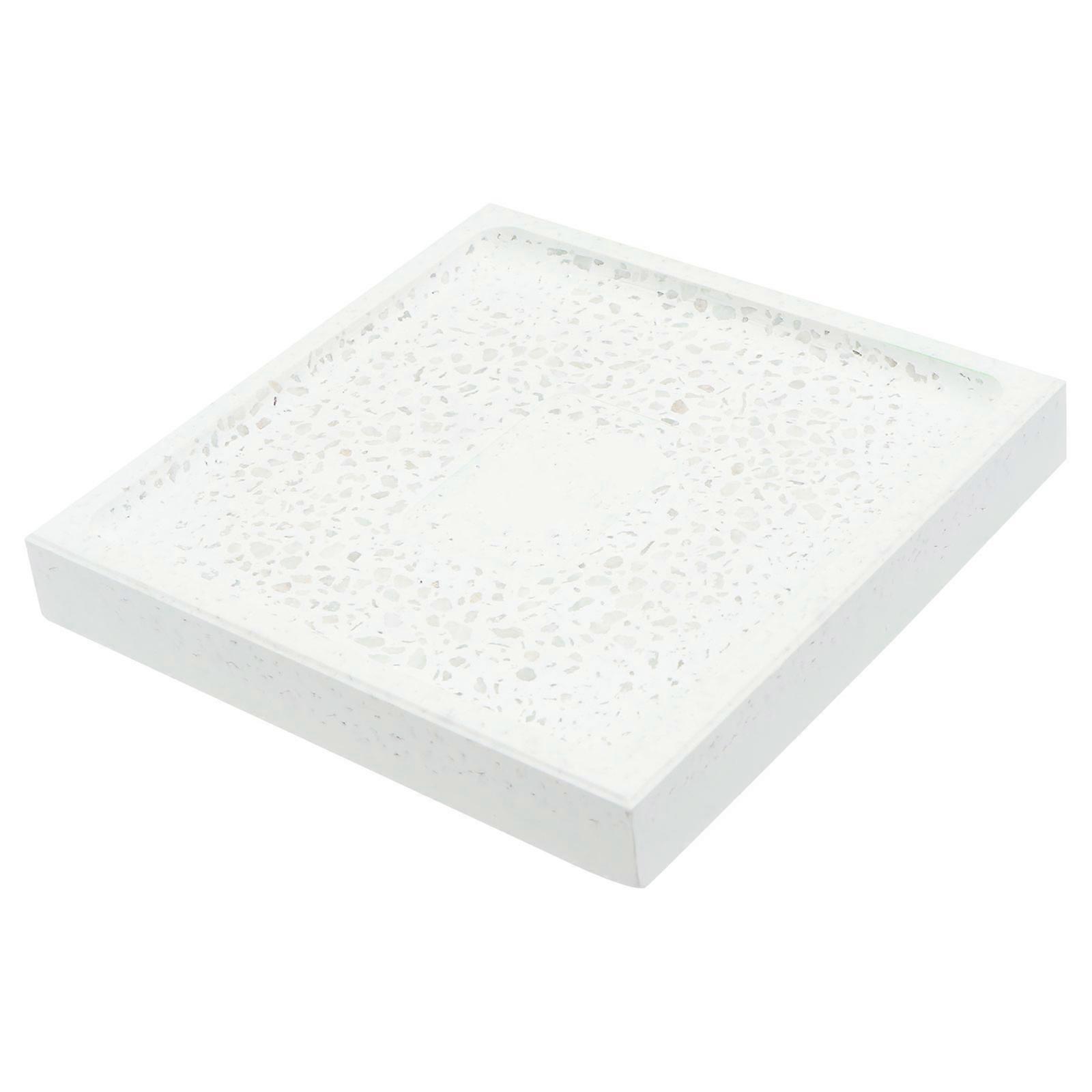 Bathroom Soap Dish Diatomite Stone Sink Tray Odor Control Quick Drying Square Pebbles 10x10cm Simple Style 1Pack