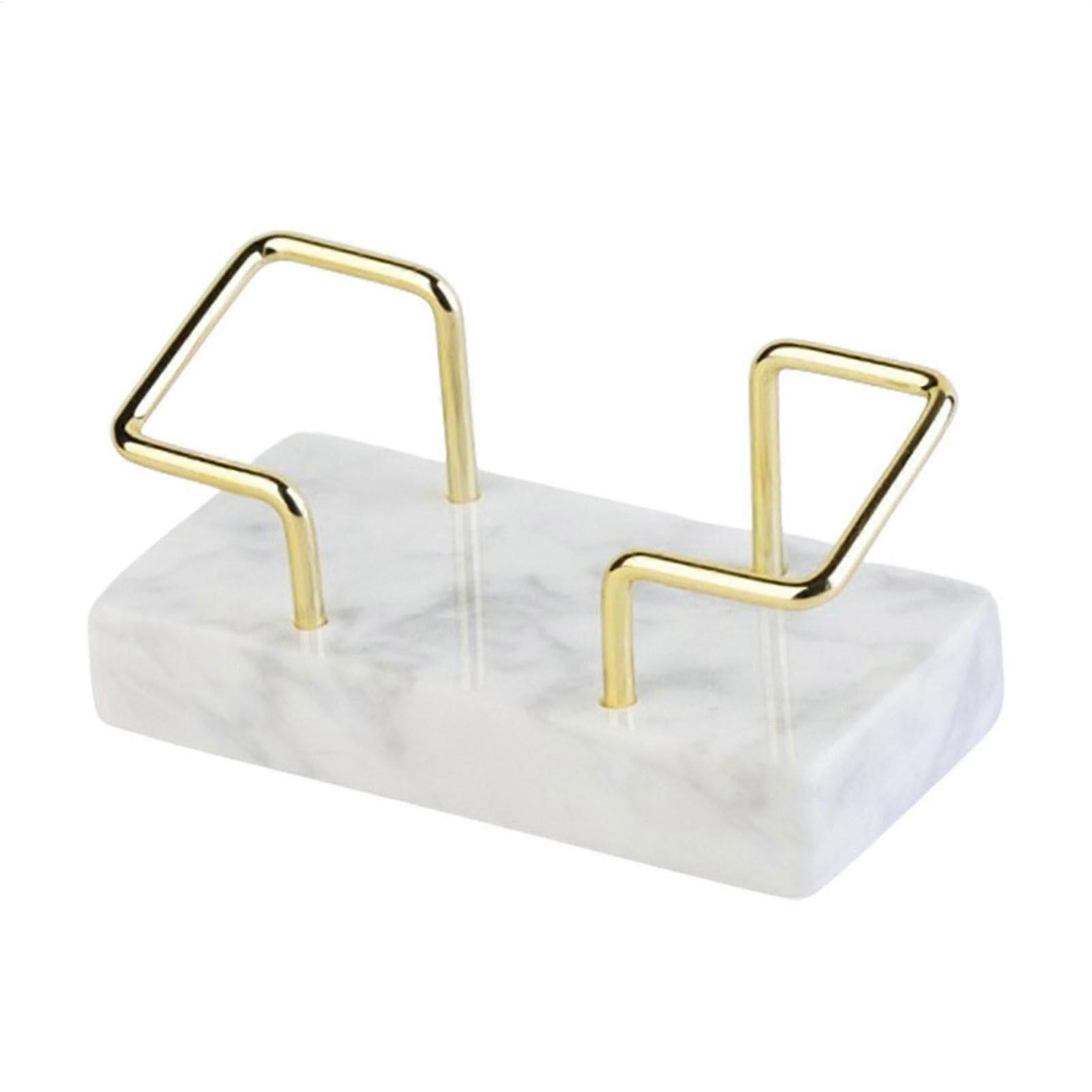 Business Card Holder  Creative Desktop Marble Stand, Elegant Display for Office