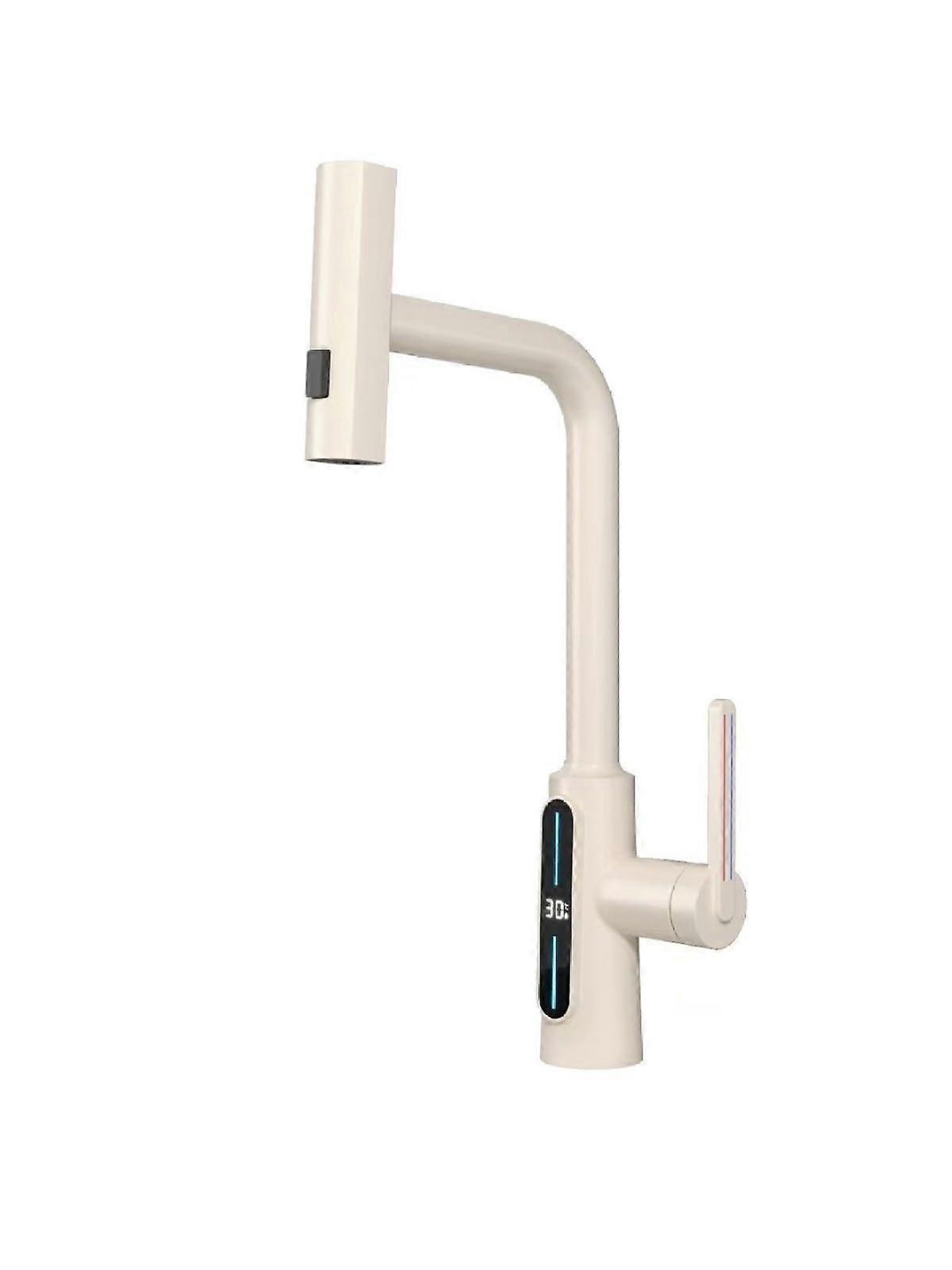 Universal Swivel Arm Multifunction Water Spout Pull Out Stainless Steel Tap Digital Display