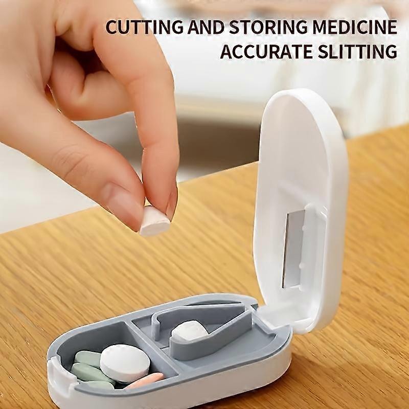 Pillekutter og splitter, rustfritt stålblad bærbar medisinskjærer med avtakbar rengjøringsoppbevaring 1 stk