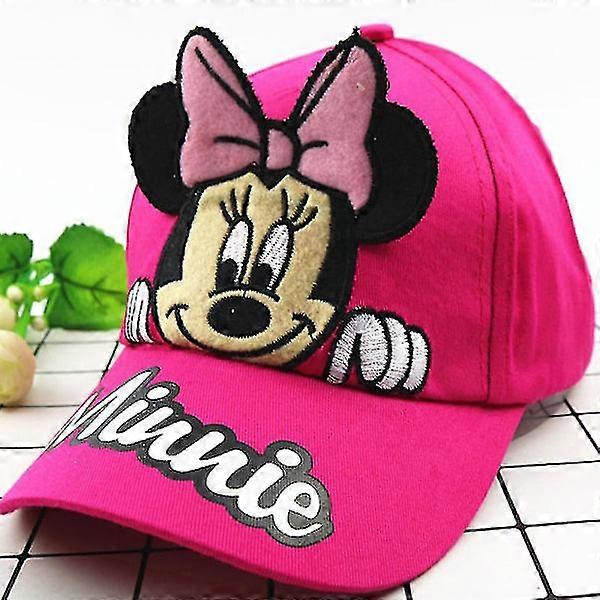 Guoguo Kdis أطفال بنات ميني قبعة بيسبول Snapback قبعات كرتونية لطيفة (أحمر وردي)