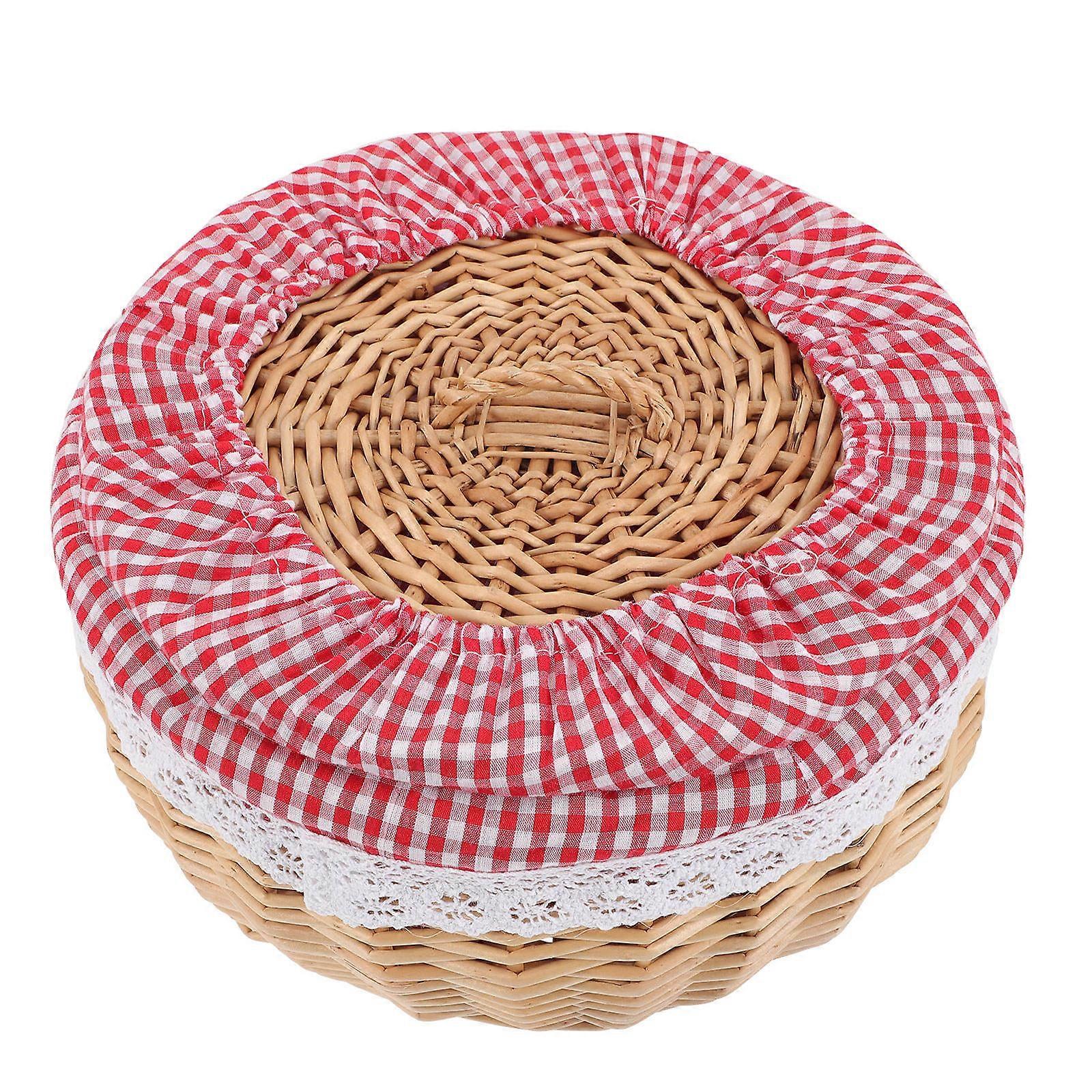 Multi Round Wicker Bread Basket for Serving and Storage Made of Synthetic Material Perfect for Home Use