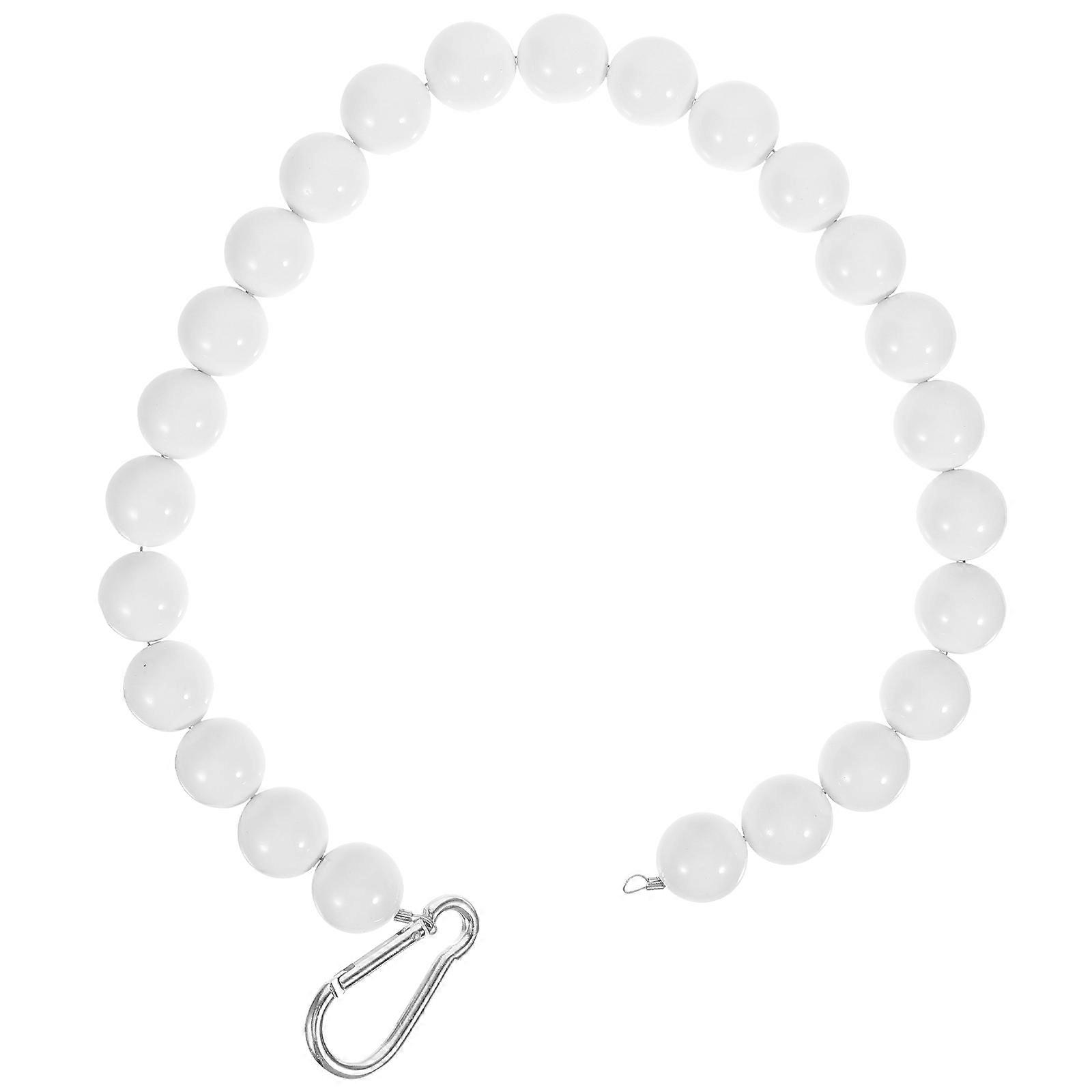 White Beaded Flag Chain 1Set Suitable For General Users Flag Display Weighted Design