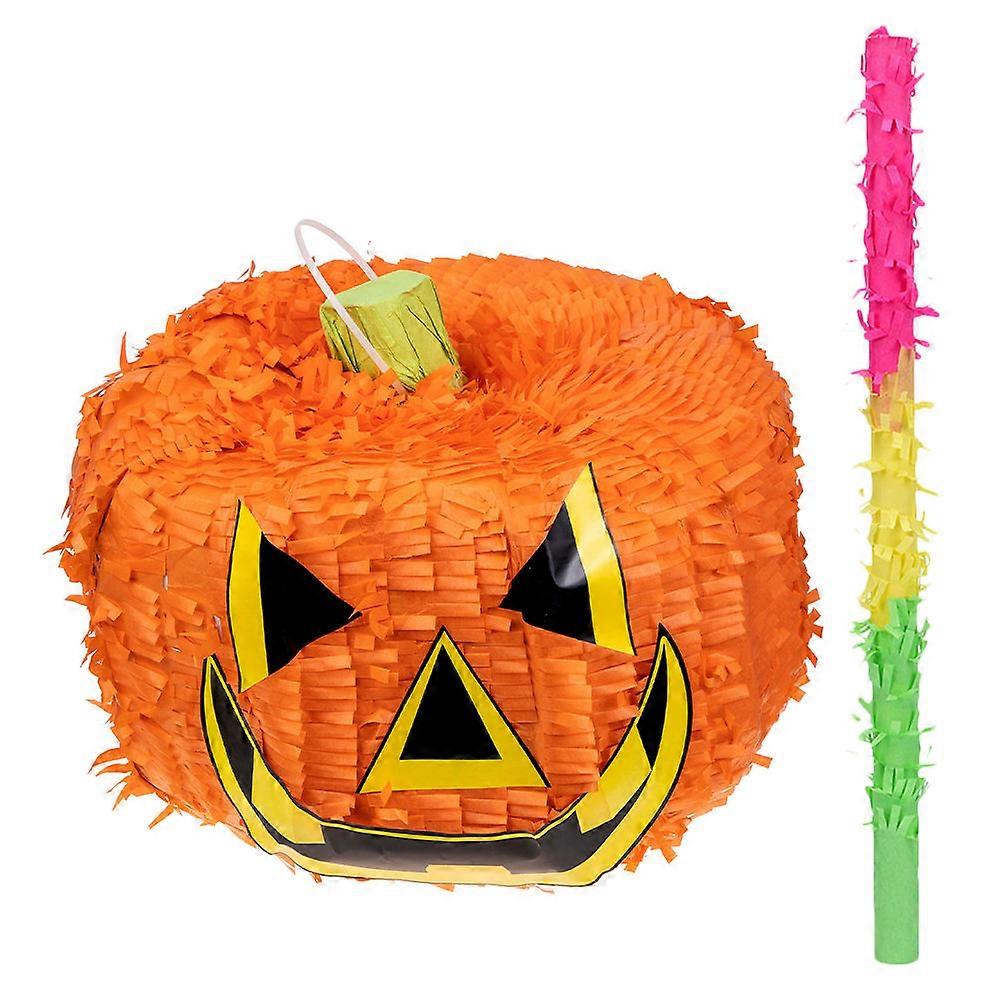 Scary Pumpkin Piñata Set with Stick – Fun Halloween Party Decoration for Celebrations, Events & Family Gatherings – Adds Excitement to Piñata Games