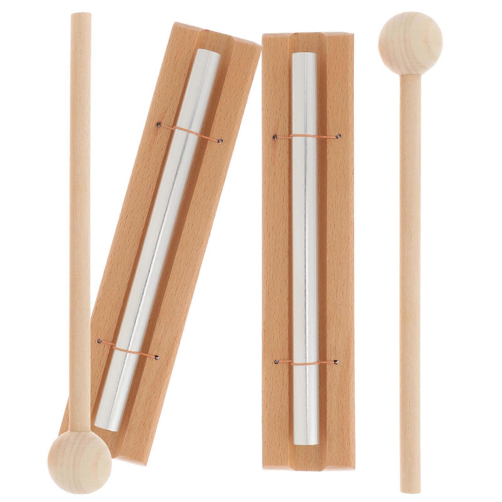 2 Sets Percussion Hand Bells with Mallet – Lightweight Durable Chimes for Meditation, Yoga & Classroom Use – Attention Grabbing Sound