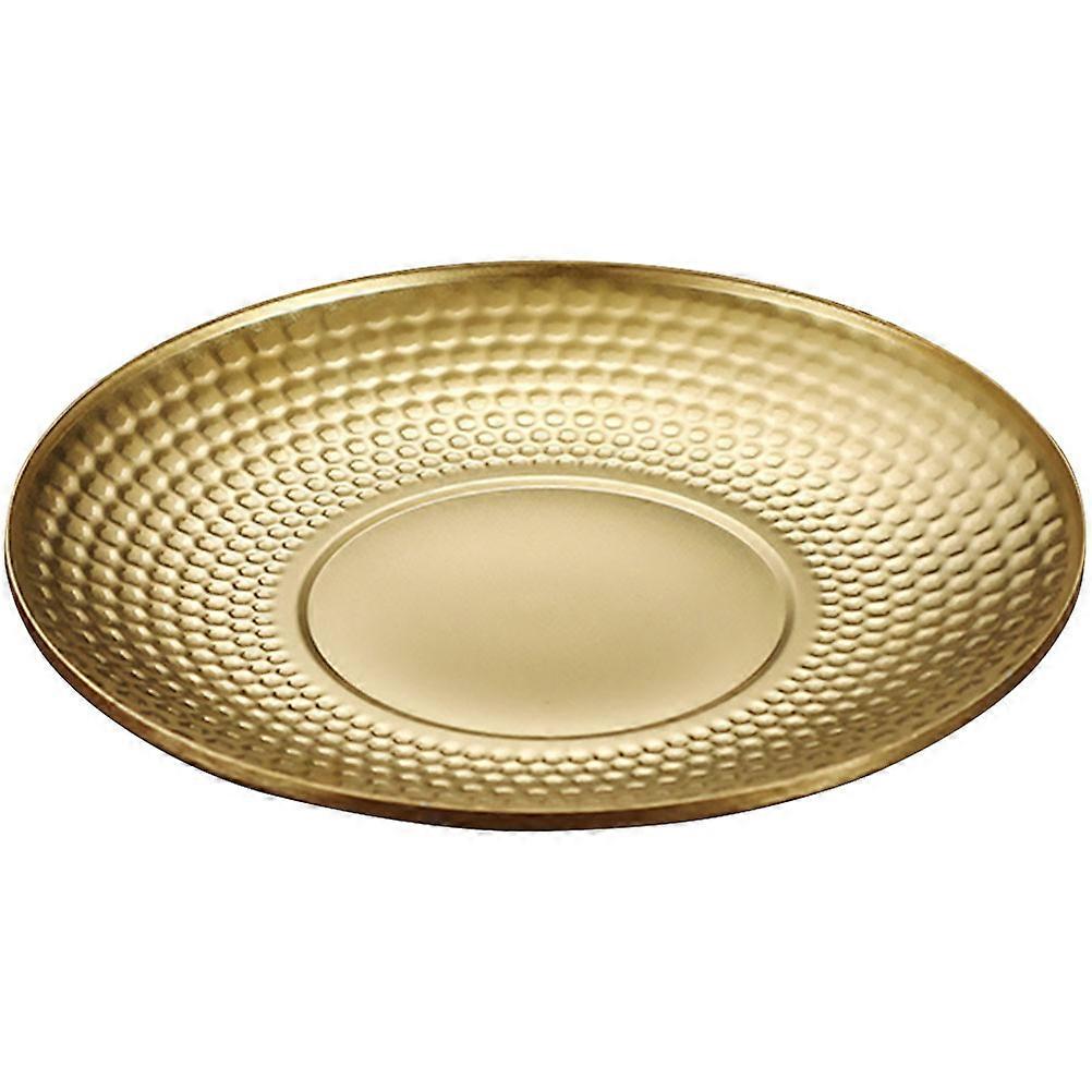 ステンレススチールレトロな日本のフルーツプレートラウンドディッシュキャンプ屋外パーティーイベントのための簡単なクリーンスタッカブルダイヤモンドテクスチャ