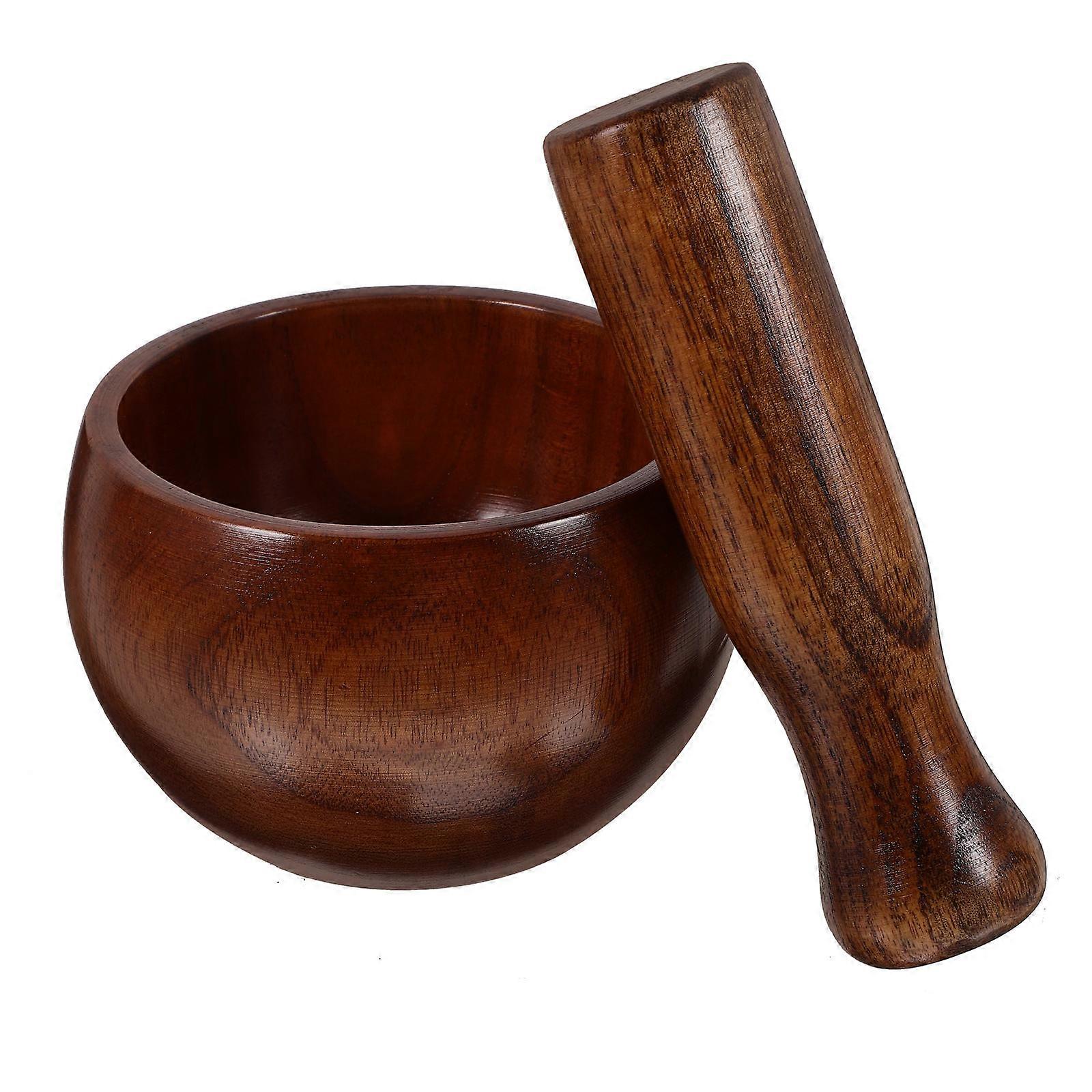Wooden Pestle Set for Home Use Dark Brown Crafted from Wood Versatile and Easy to Clean 1 Set