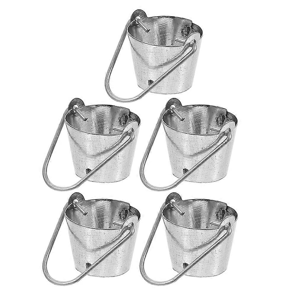 Decorative Mini Bucket Model Iron Material Minimalist Design For Outdoor Space 5Pcs