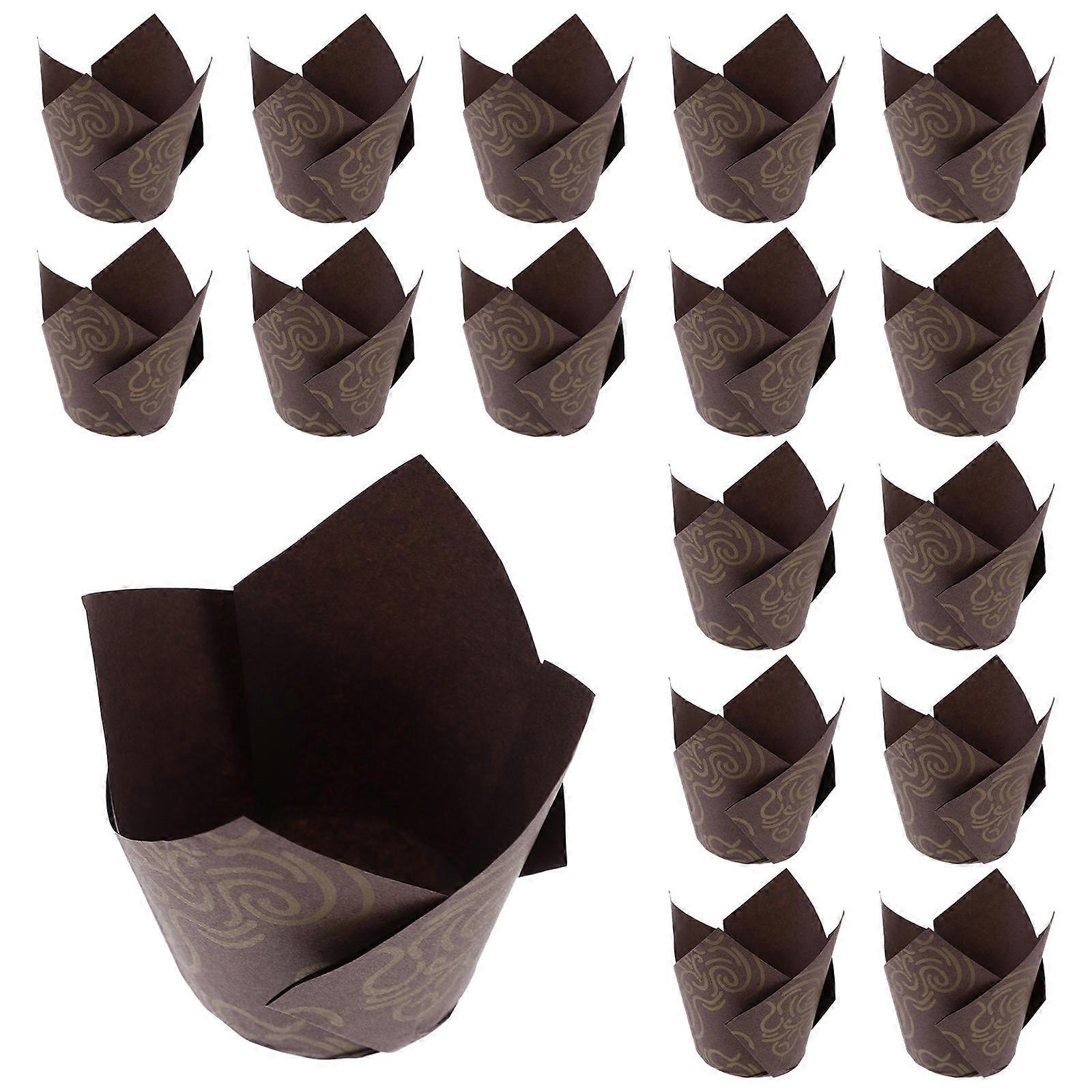 Baking Paper Cups Tulip Petal Shape Muffin Liners Pastry Western Restaurants 3.14x3.14x1.97in 250Pcs