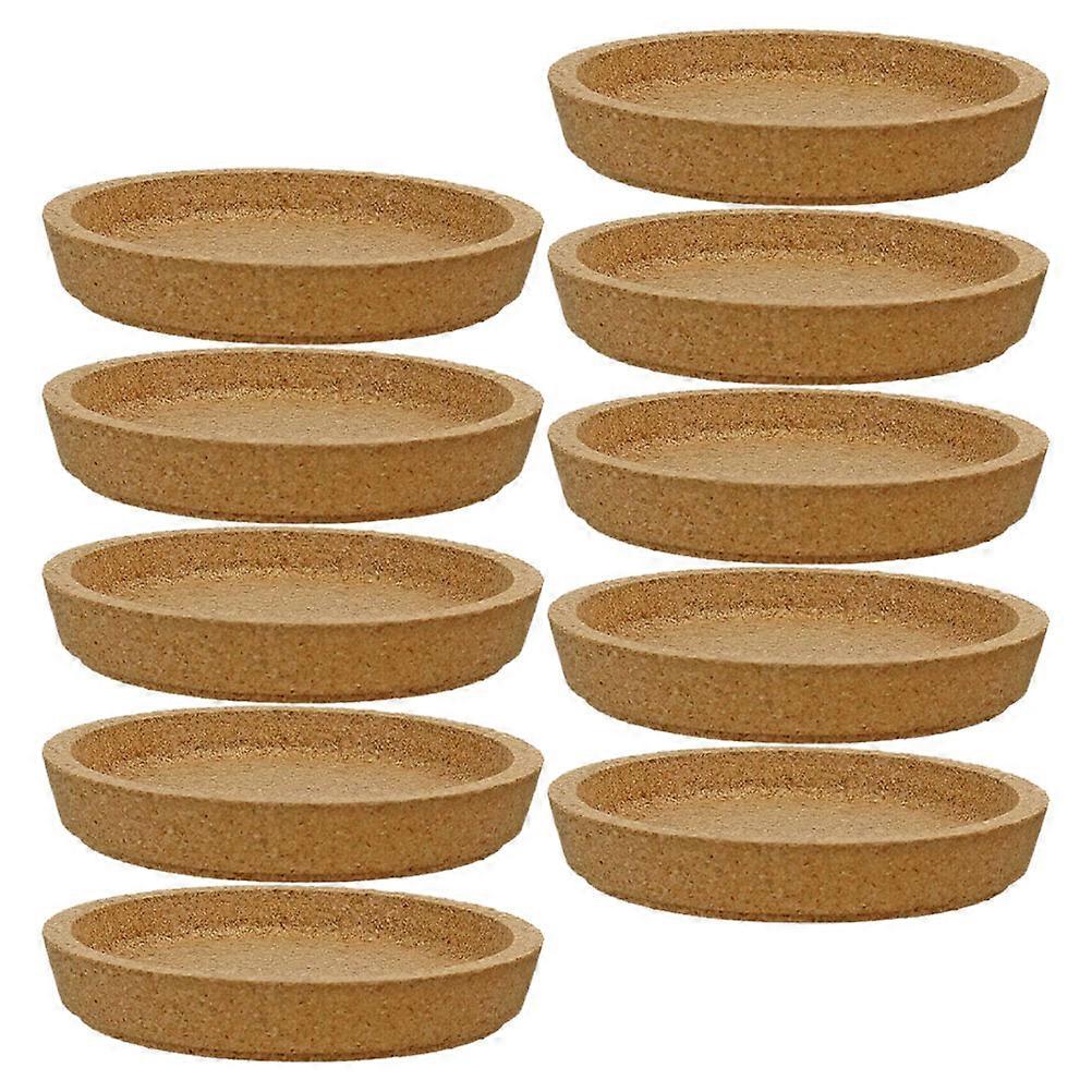 Chocolate Cork Coasters Set of 10 Heat Resistant Non Slip for Holding Cups at Home or Coffee Shop
