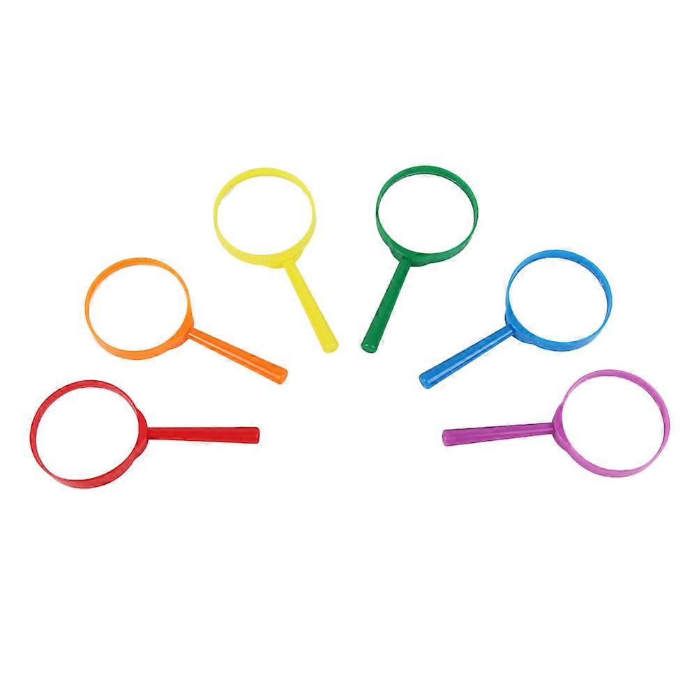 6pcs 25mm Magnifying Glass for Kids & Seniors – Non Slip Handheld Reading Magnifier for Books, Newspapers & Nature Exploration