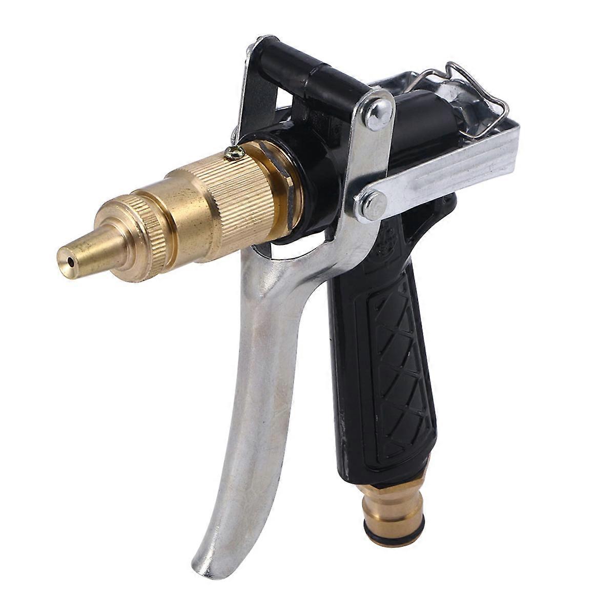 Black Copper Car Wash Hose Nozzle with Comfortable Grip Adjustable from Mist to Jet for Car Use