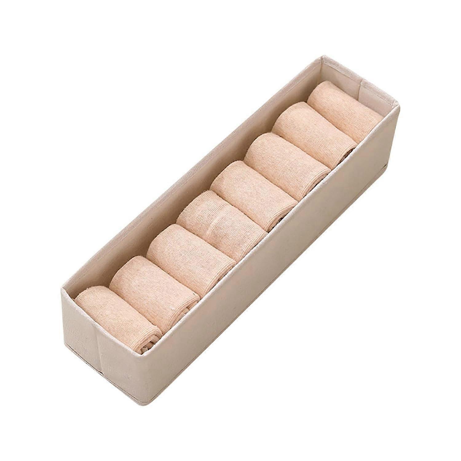 Foldable Storage Box for Wardrobe, Cotton and Linen, Foldable Rectangular Storage Basket, Minimalist Clothing Storage Box Beige S