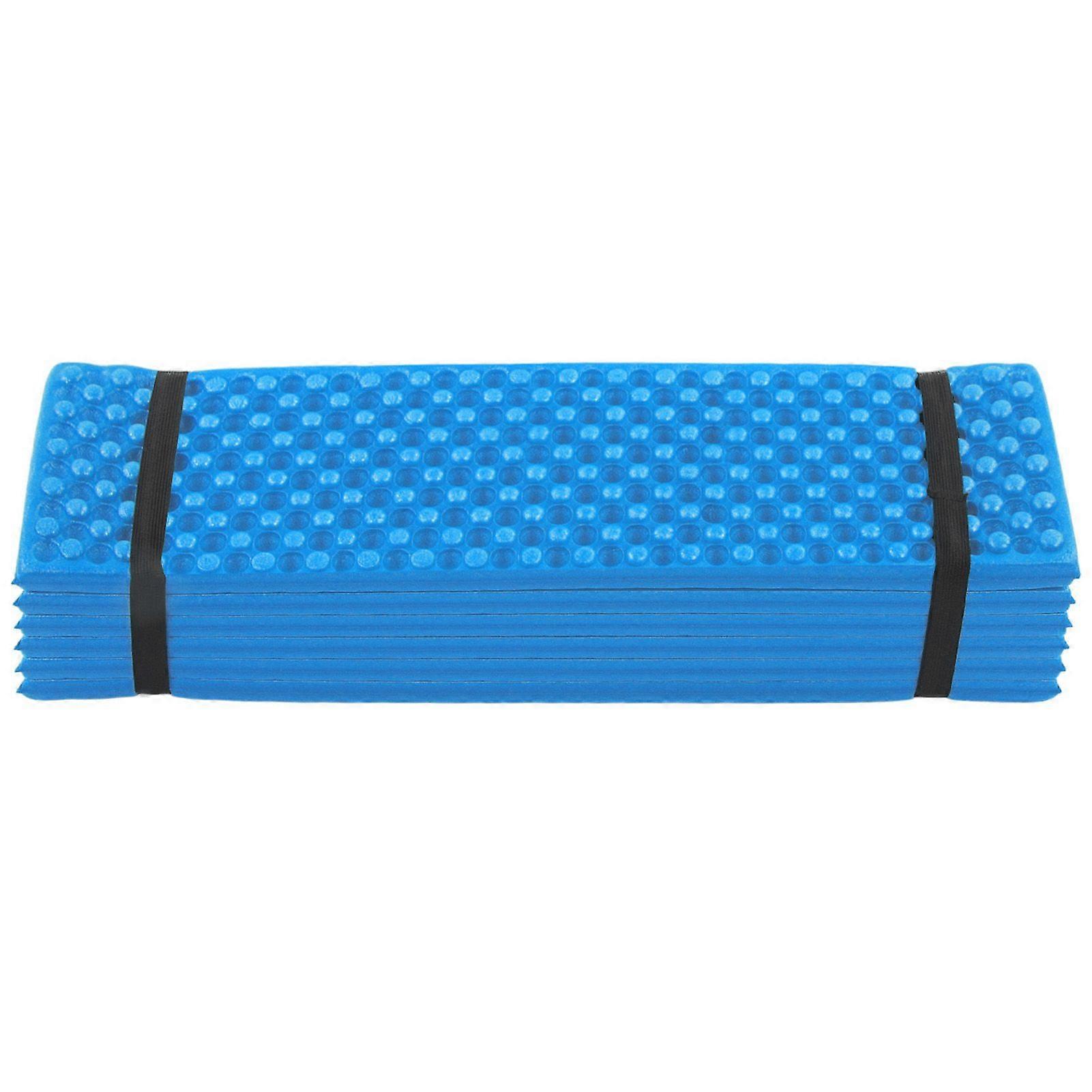 Double Egg Crate Sleeping Pad Foldable Thickened Foam Sleep Mat for Outdoor Camping 186x57CM Blue