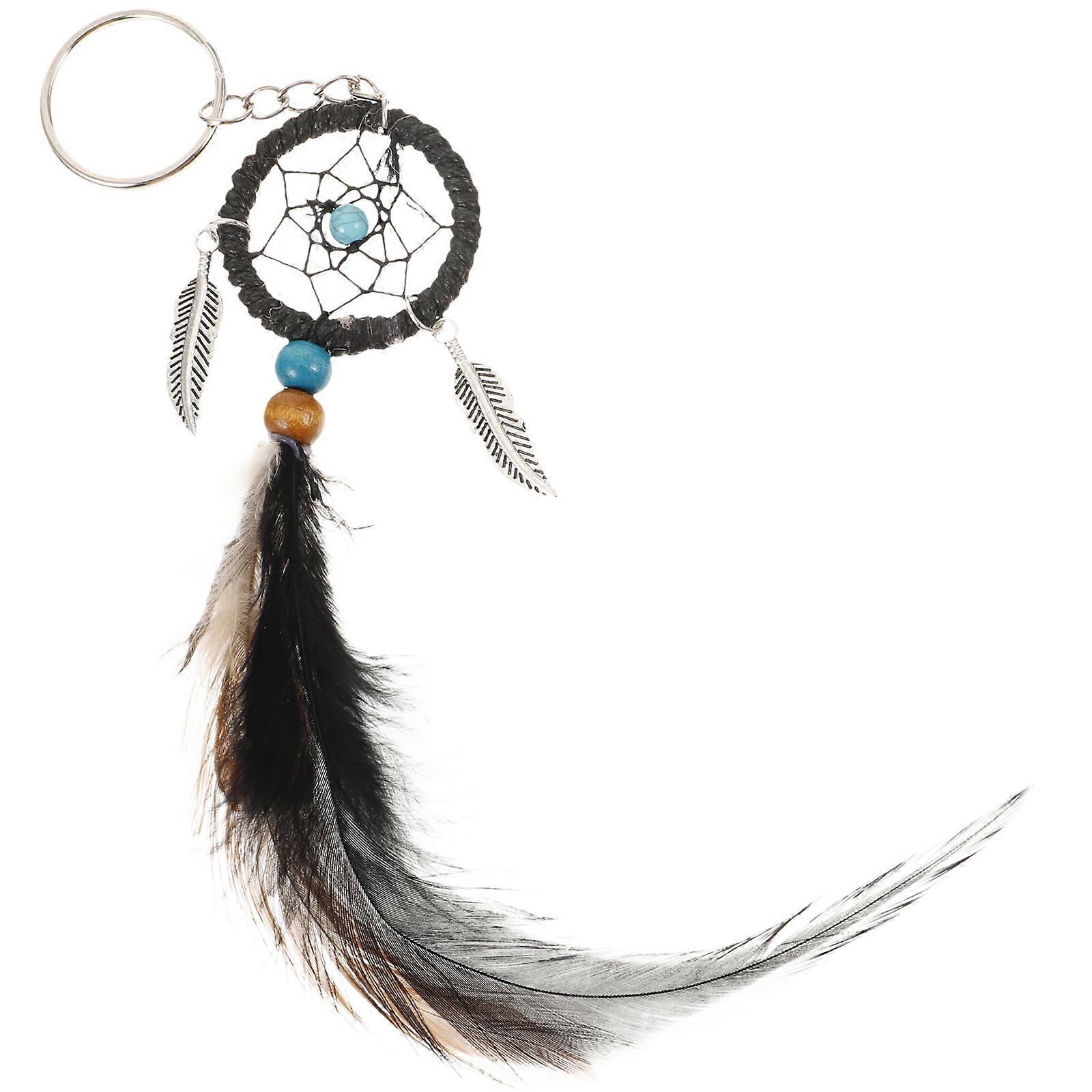 Dreamcatcher Pendant Key Chain Velvet Bead Canvas Multi Color Tassels Keyring for Capturing Beautiful Dreams