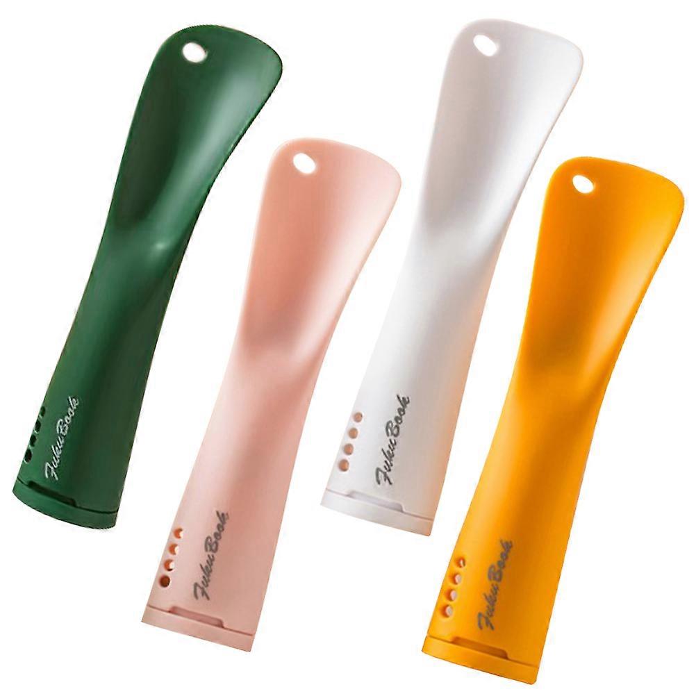 Shoe Lifting Aromatherapy Deodorizing Handled Design Shoe Horn Home Practical 4Pcs Green