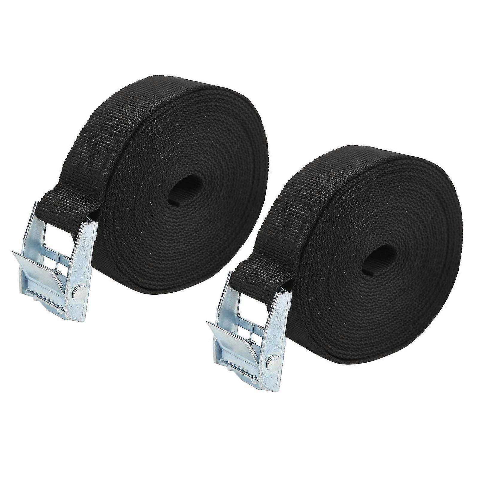 2 Pack 25mm Lashing Straps with Zinc Alloy Press Buckle - Durable Anti-Breakage Firm Straps for Heavy Bundled Objects (4 Meters)