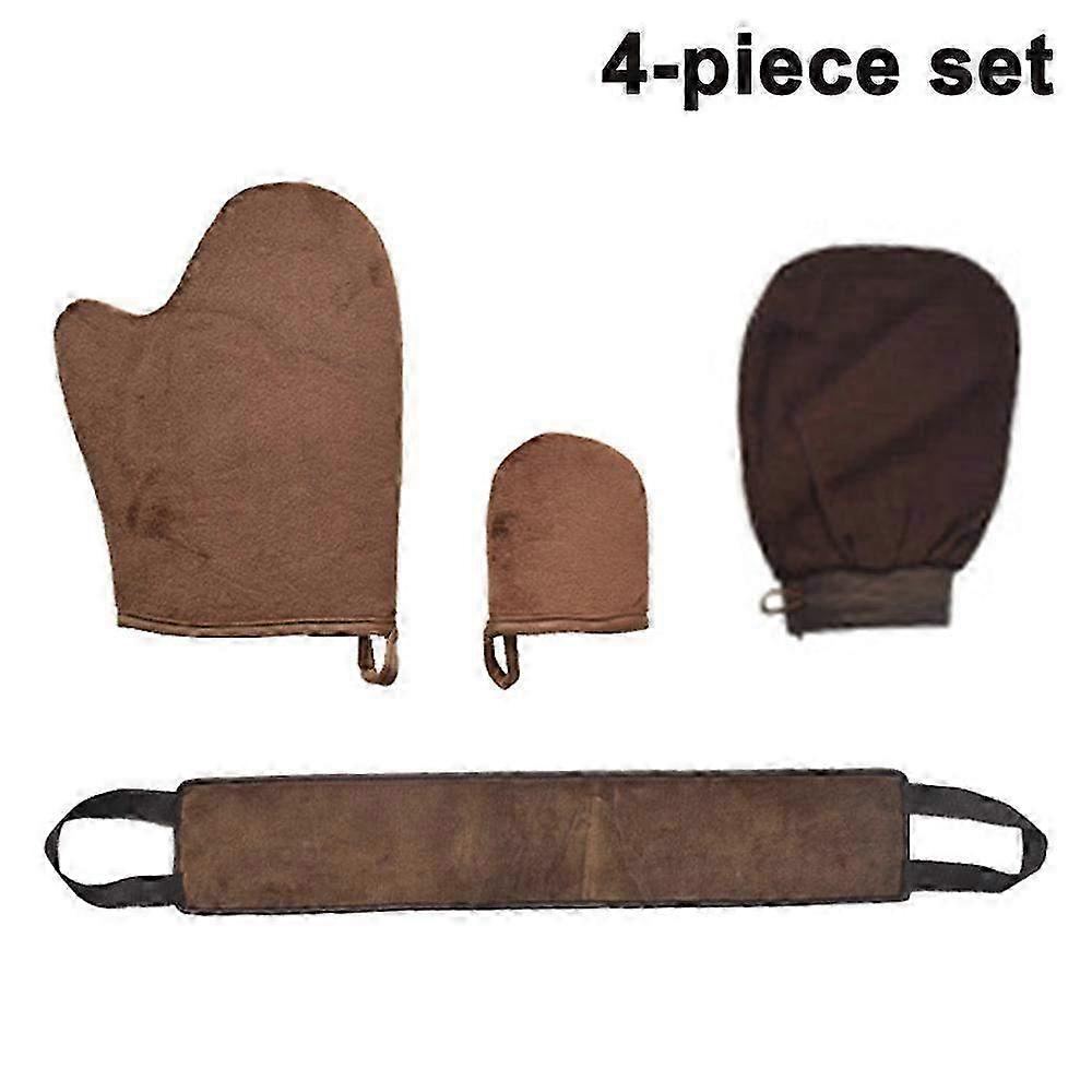 Set of 4 Sun Protection Gloves & Self-Tanning Applicator Mitts - Deluxe Tanning Applicator Set in 3 Sizes for Even Application