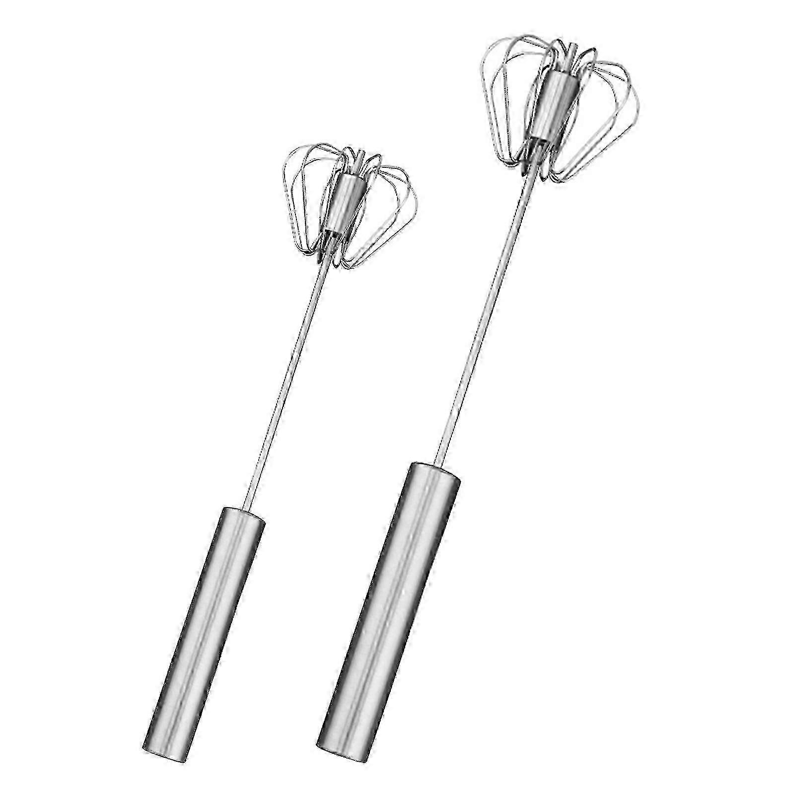 Stainless Steel Kitchen Tool for Egg Beating and Blending - 2 Pack