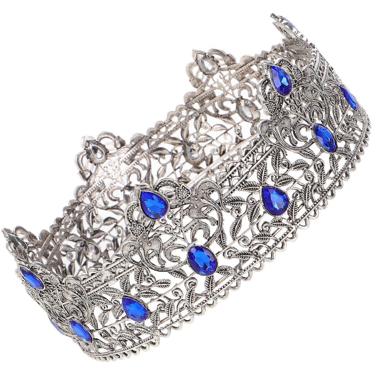 Gothic King Crown Headband with Sparkling Rhinestones for Weddings, Birthdays, Theatrical Performances – Lightweight & Comfortable European Design