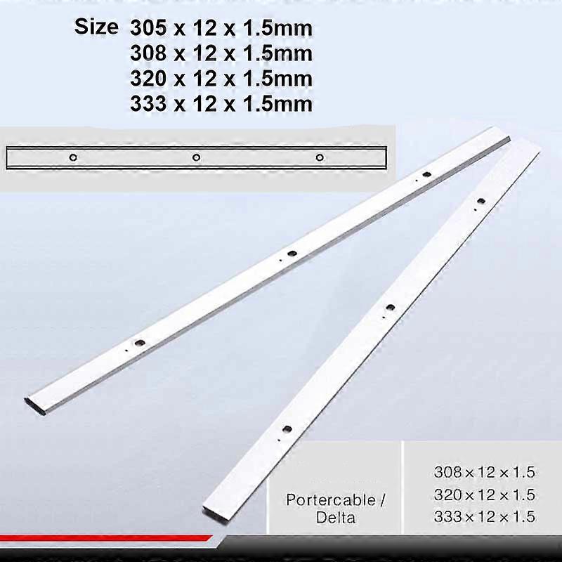 2Pcs/Set 320/333/308/305*12mm Replacement HSS Planer Blade 12-13" Double-Edged Cable Cutter Porter PC305TP Planer & Delta