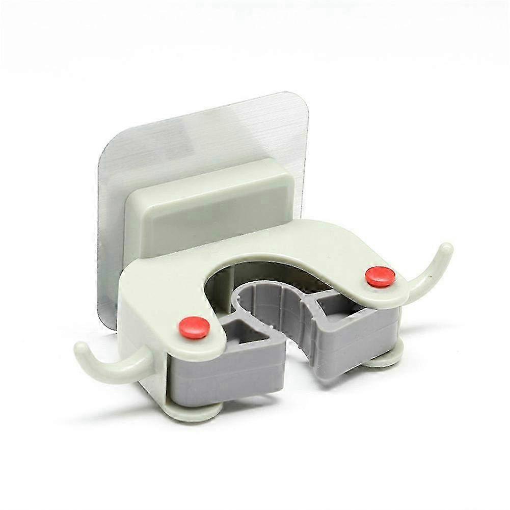 Durable Reusable Wall Mount Mop Holder for Towels & Brooms - Eco-Friendly Green Storage Solution for Home Organization