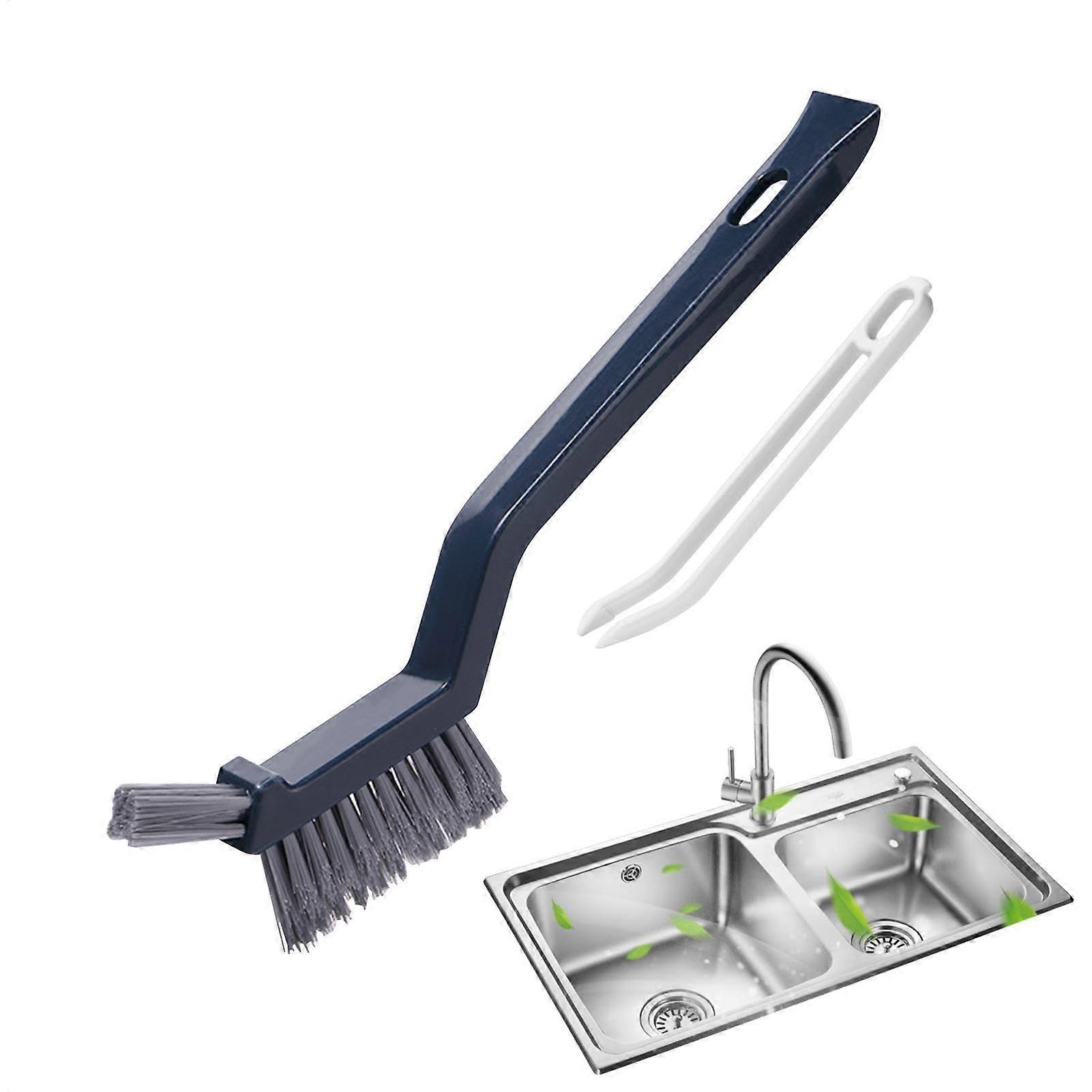 Multifunctional Cleaning Brush 3-in-1 for Corners, Deep Cleaning Tool with Long Dense Bristles for Windows and Oven Crevices