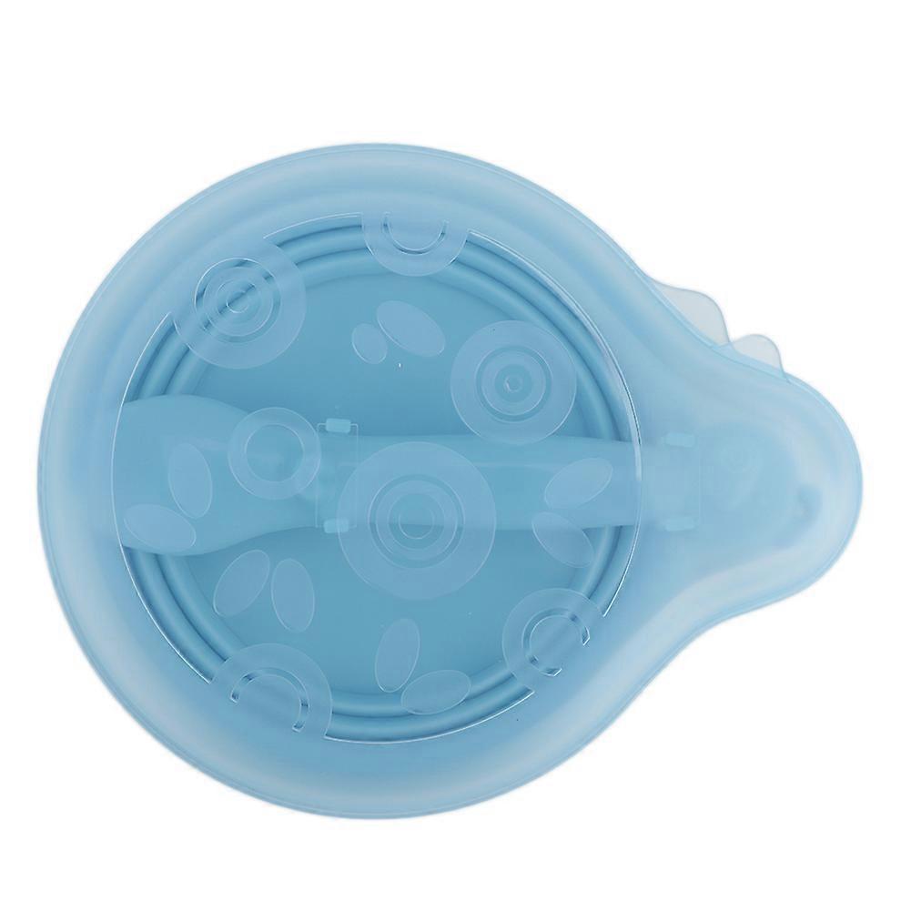 Household Portable Infant Baby Silicone Folding Food Bowl Spoon Kit Baby TablewareBlue